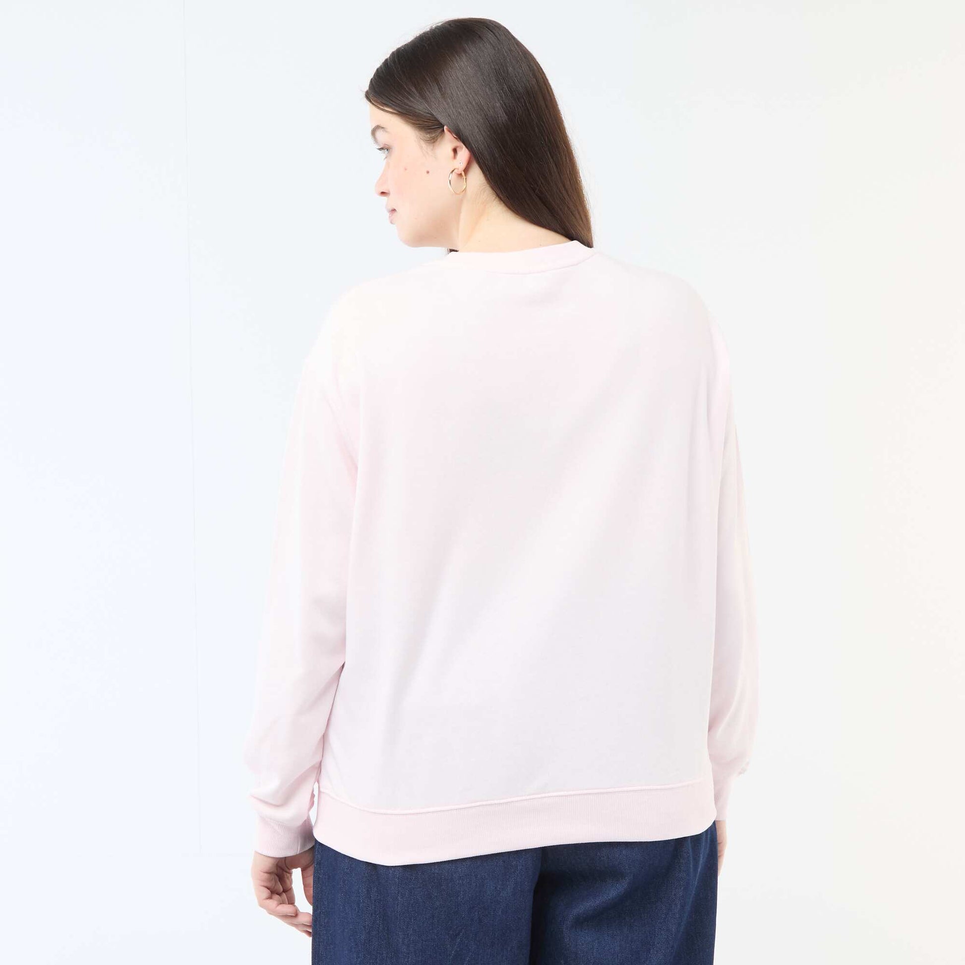Sweat léger en French Terry avec inscription ROSE
