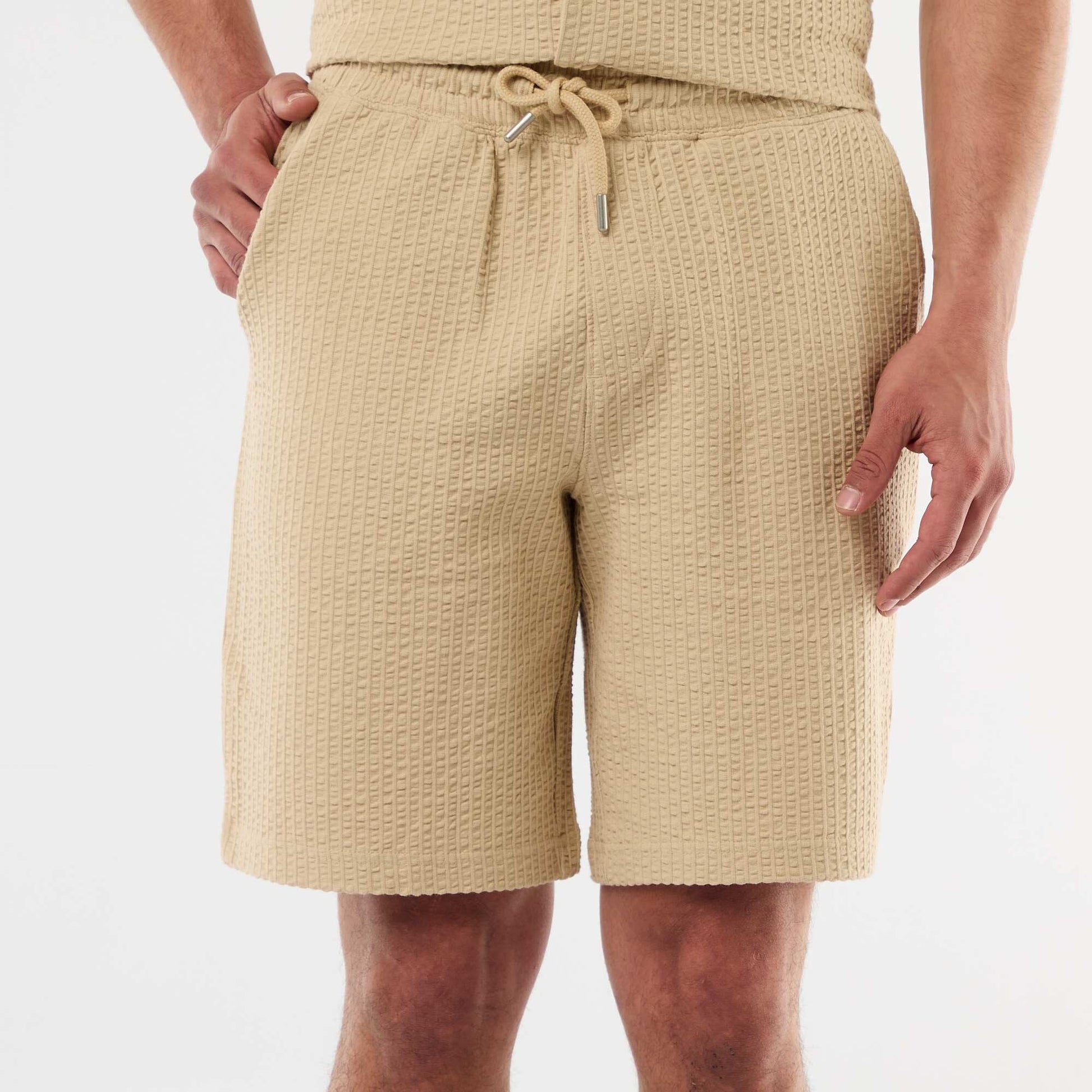 Bermuda maille lourde uni BEIGE