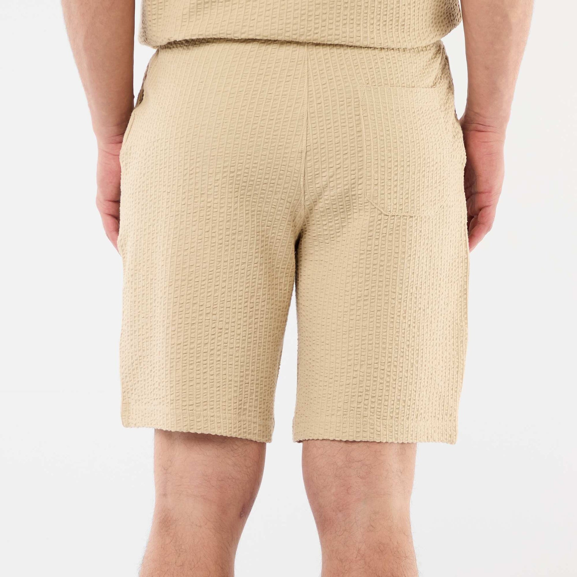 Bermuda maille lourde uni BEIGE