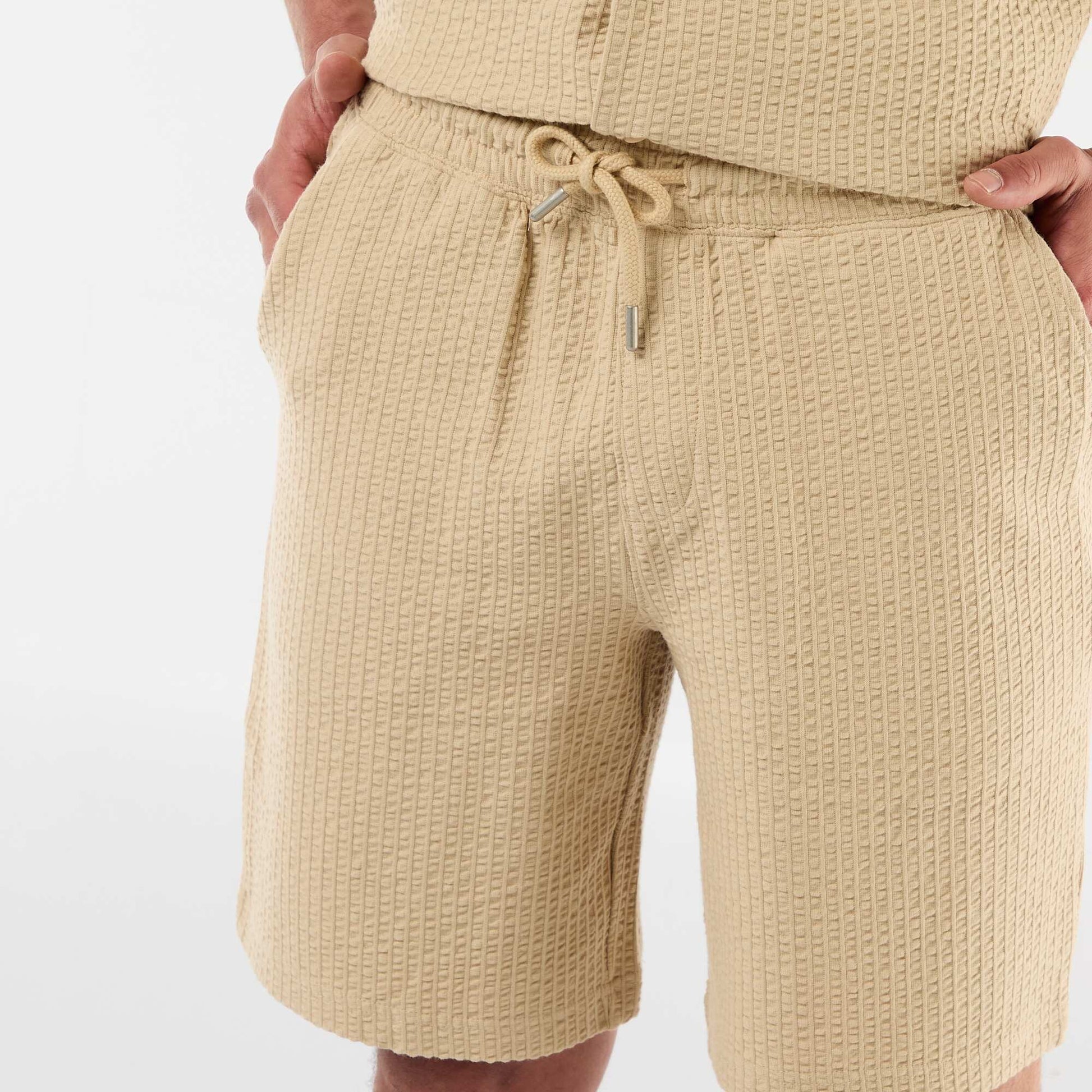Bermuda maille lourde uni BEIGE