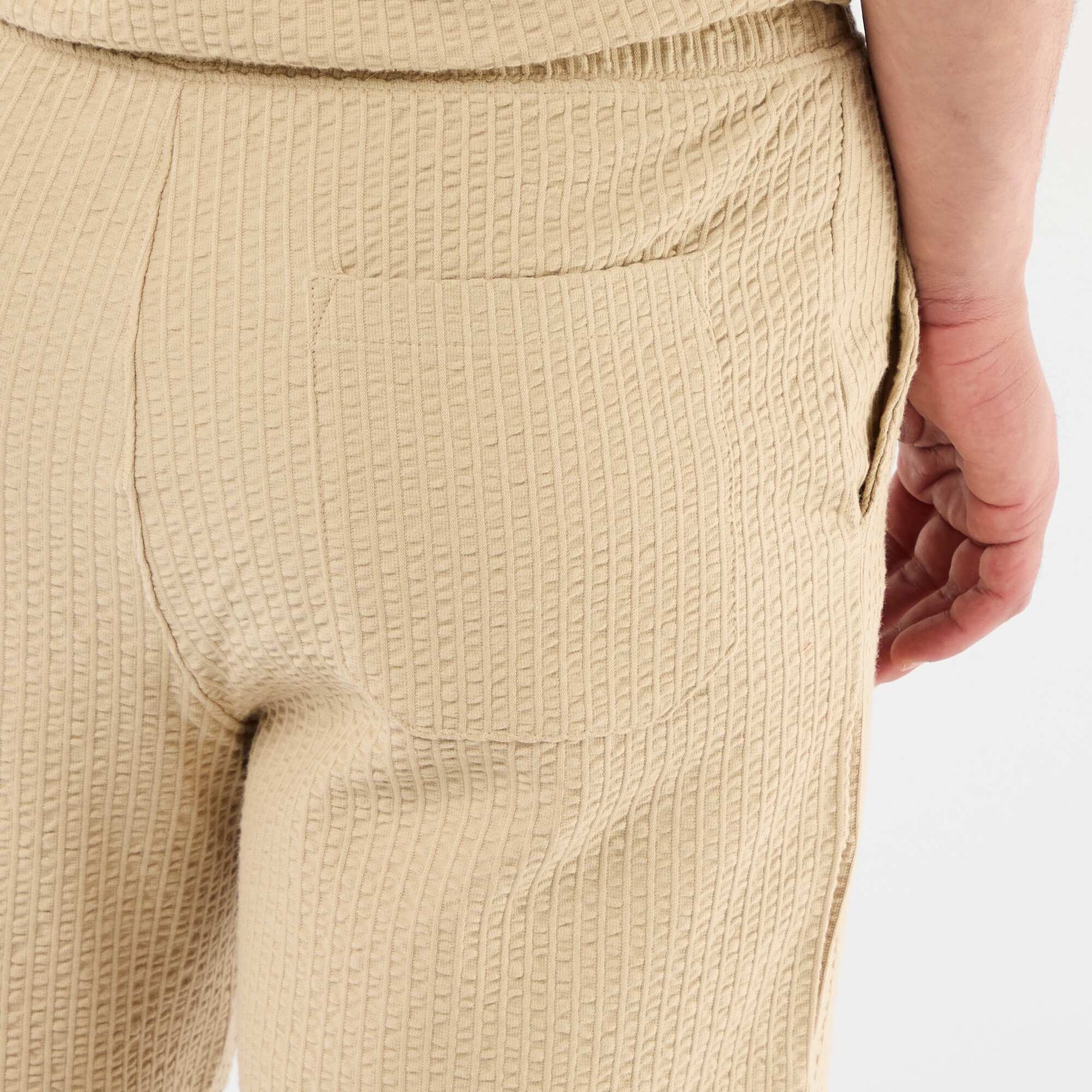Bermuda maille lourde uni BEIGE