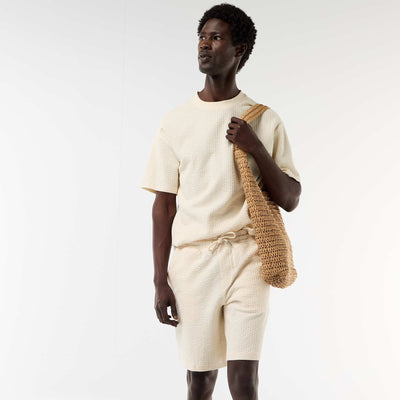 Bermuda maille lourde uni BLANC