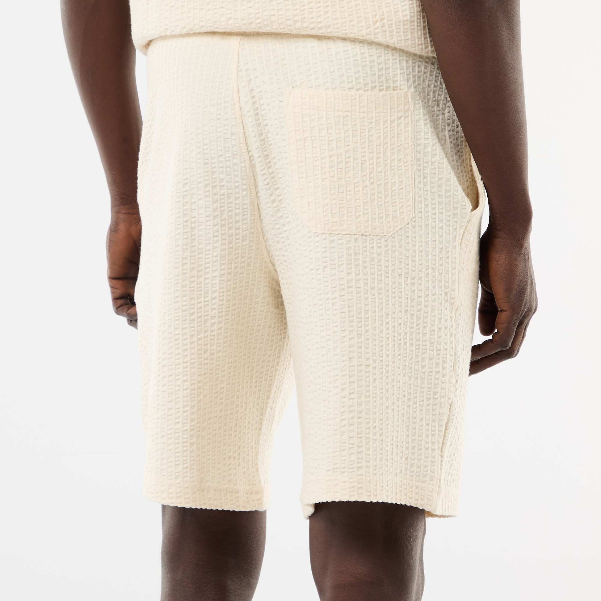 Bermuda maille lourde uni BLANC