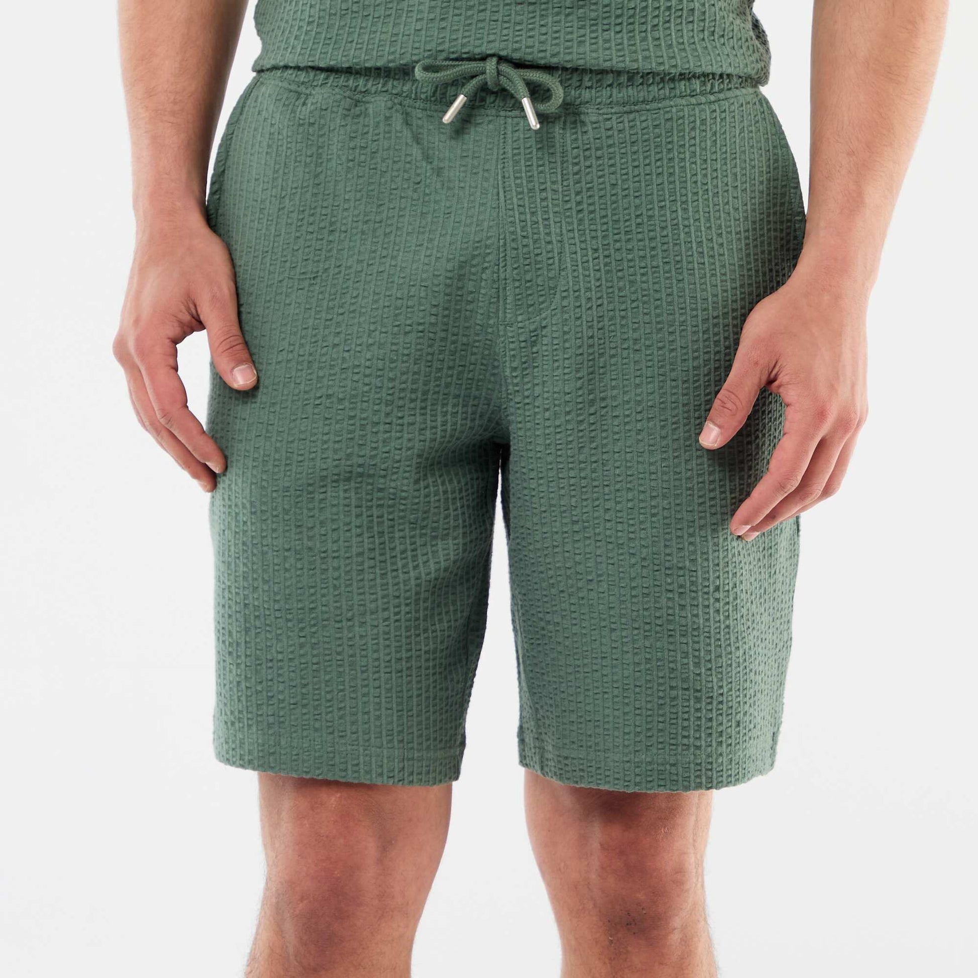 Bermuda maille lourde uni VERT