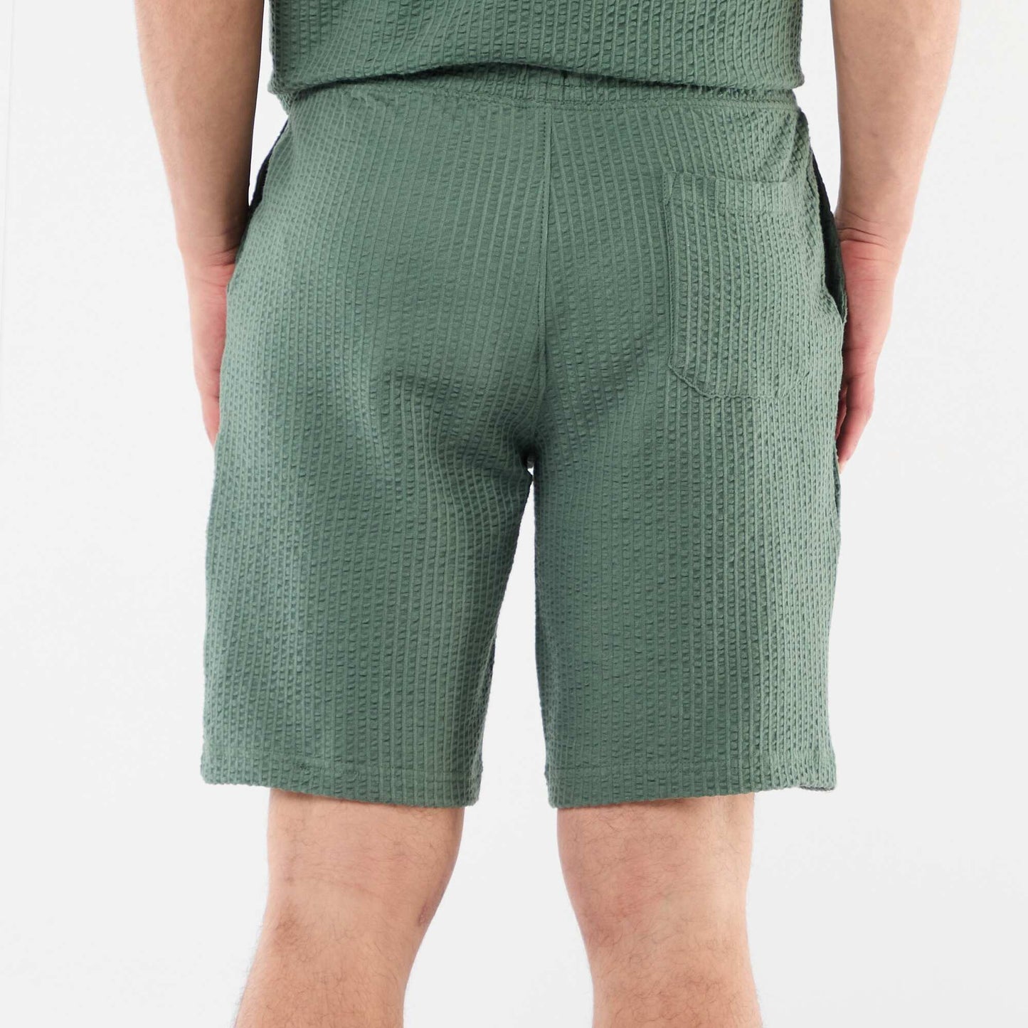 Bermuda maille lourde uni VERT