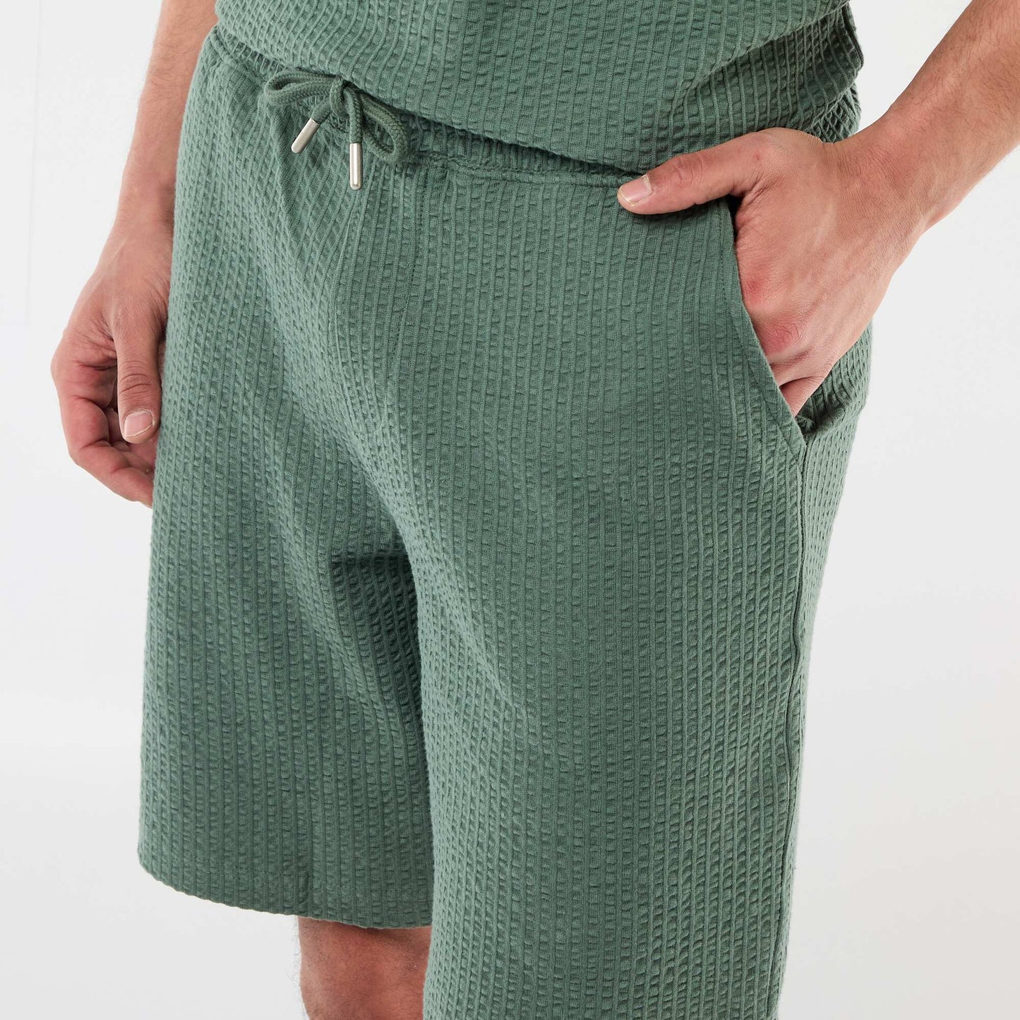 Bermuda maille lourde uni VERT