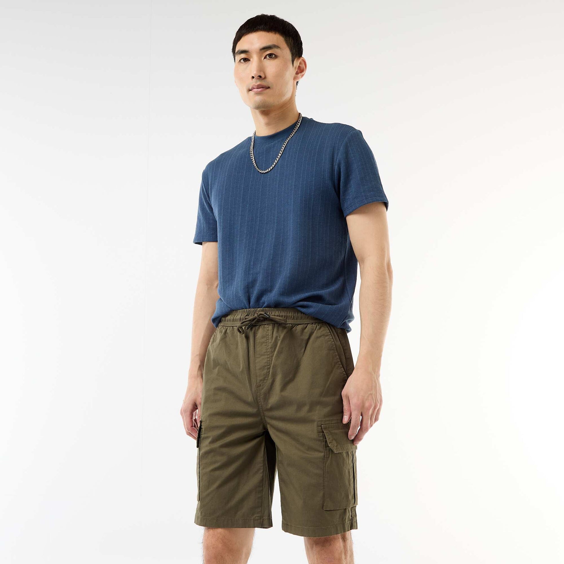 Bermuda chino en popeline avec poches à rabat KAKI