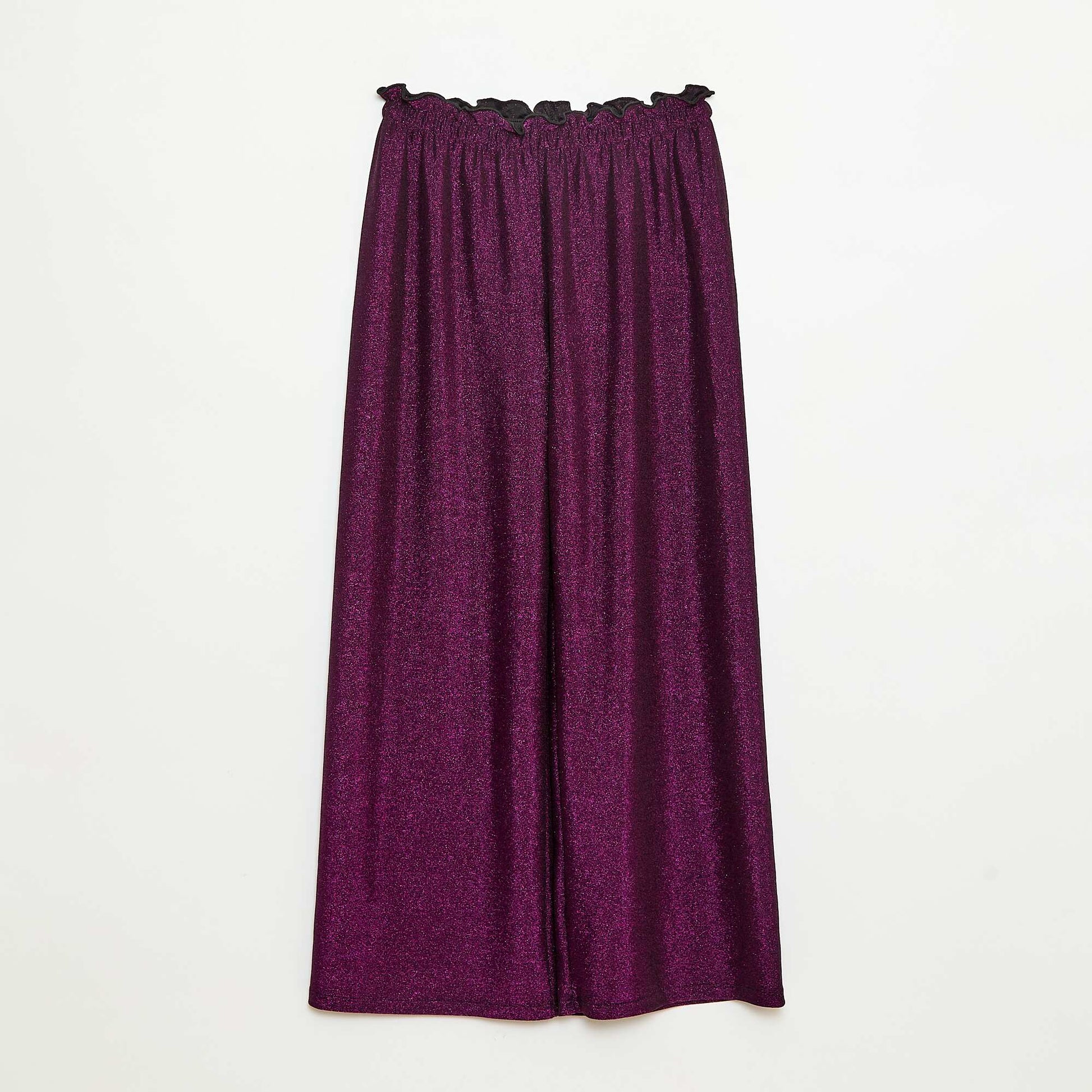 Pantalon large wide leg fit en maille bisou VIOLET