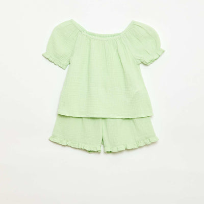 Ensemble blouse + short uni - 2 pièces VERT