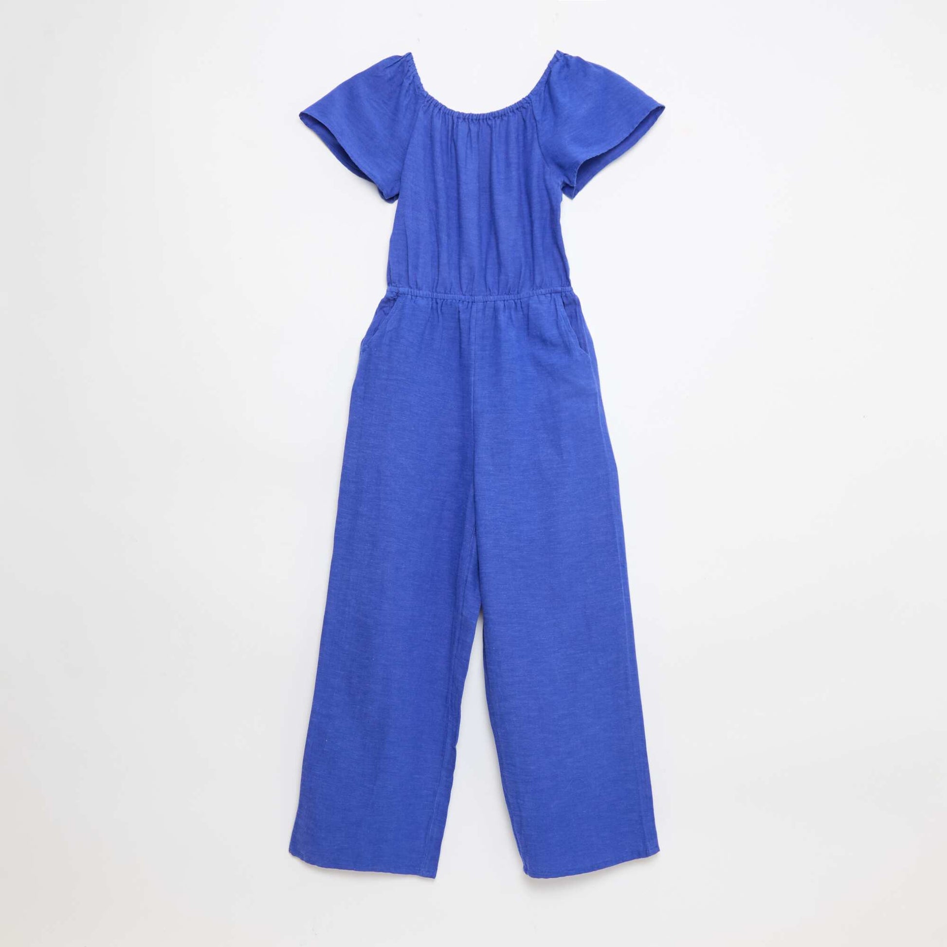 Combinaison pantalon large à manches courtes BLEU