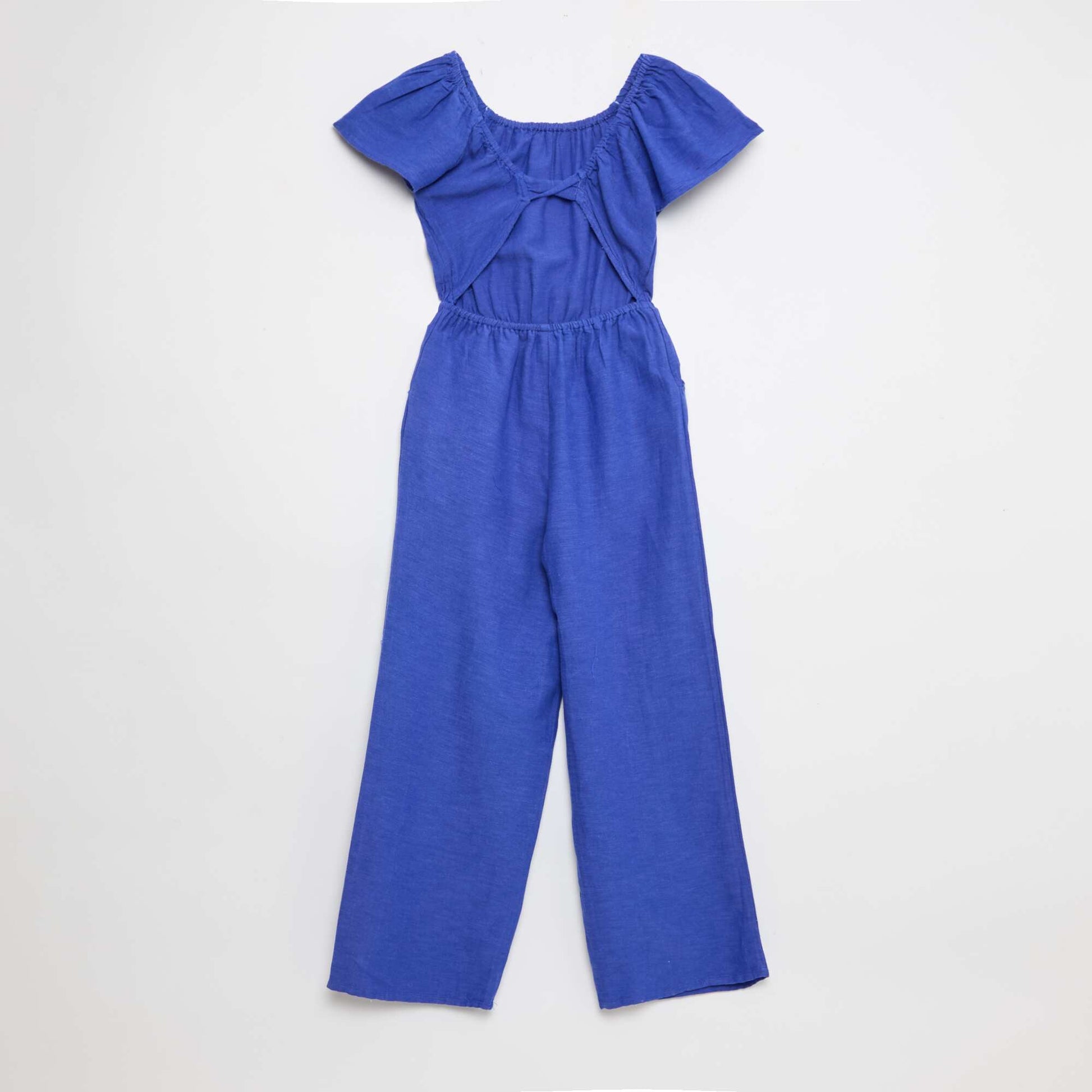 Combinaison pantalon large à manches courtes BLEU