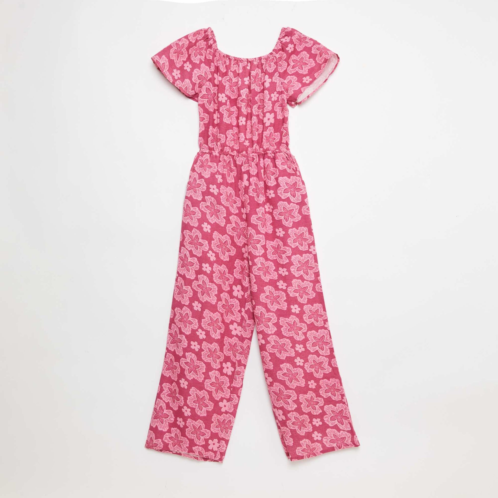 Combinaison pantalon large à manches courtes ROSE