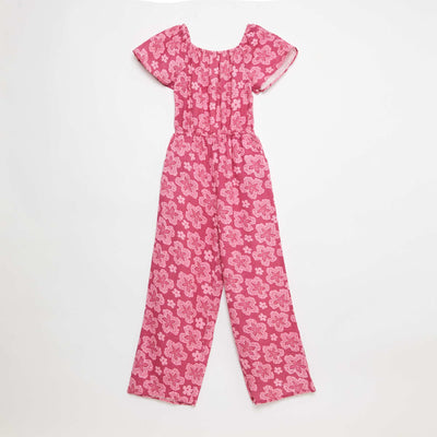 Combinaison pantalon large à manches courtes ROSE