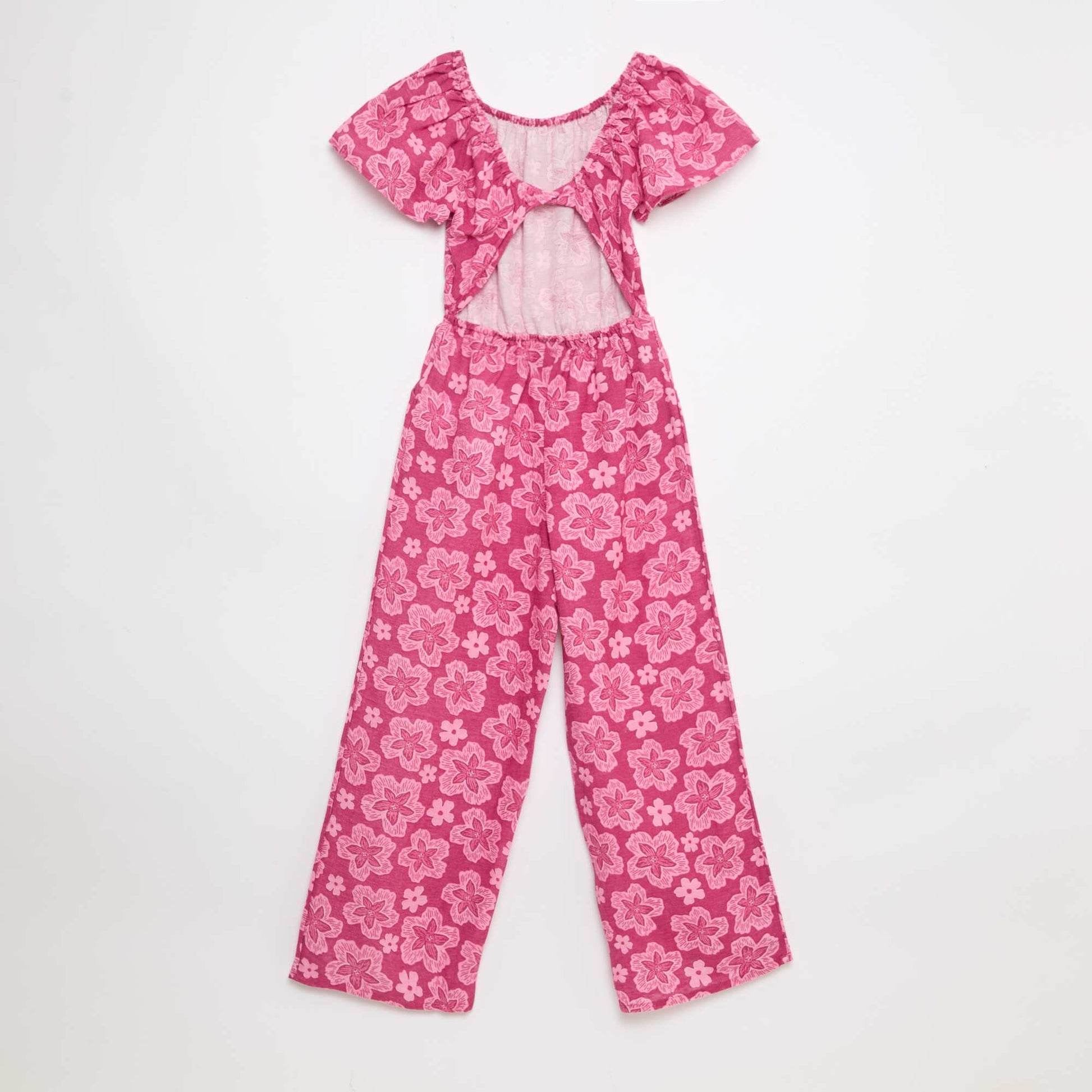 Combinaison pantalon large à manches courtes ROSE