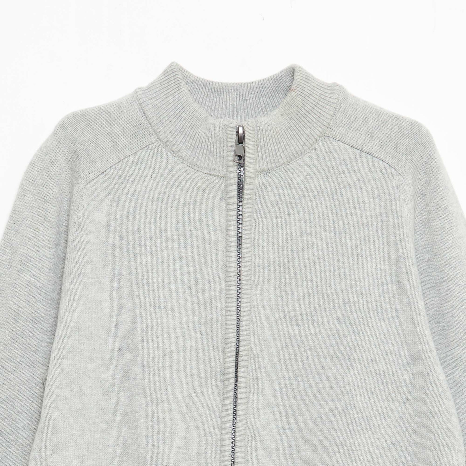 Gilet zippé à col montant GRIS