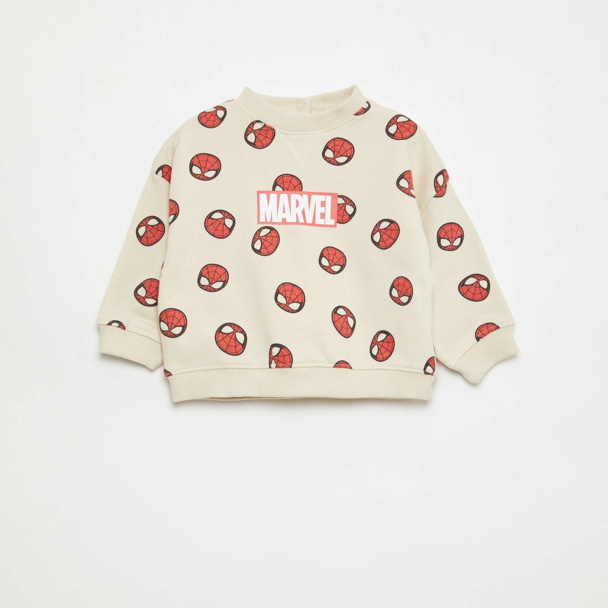Sweat-shirt 'Marvel' 'Spiderman' en molleton non gratté BEIGE