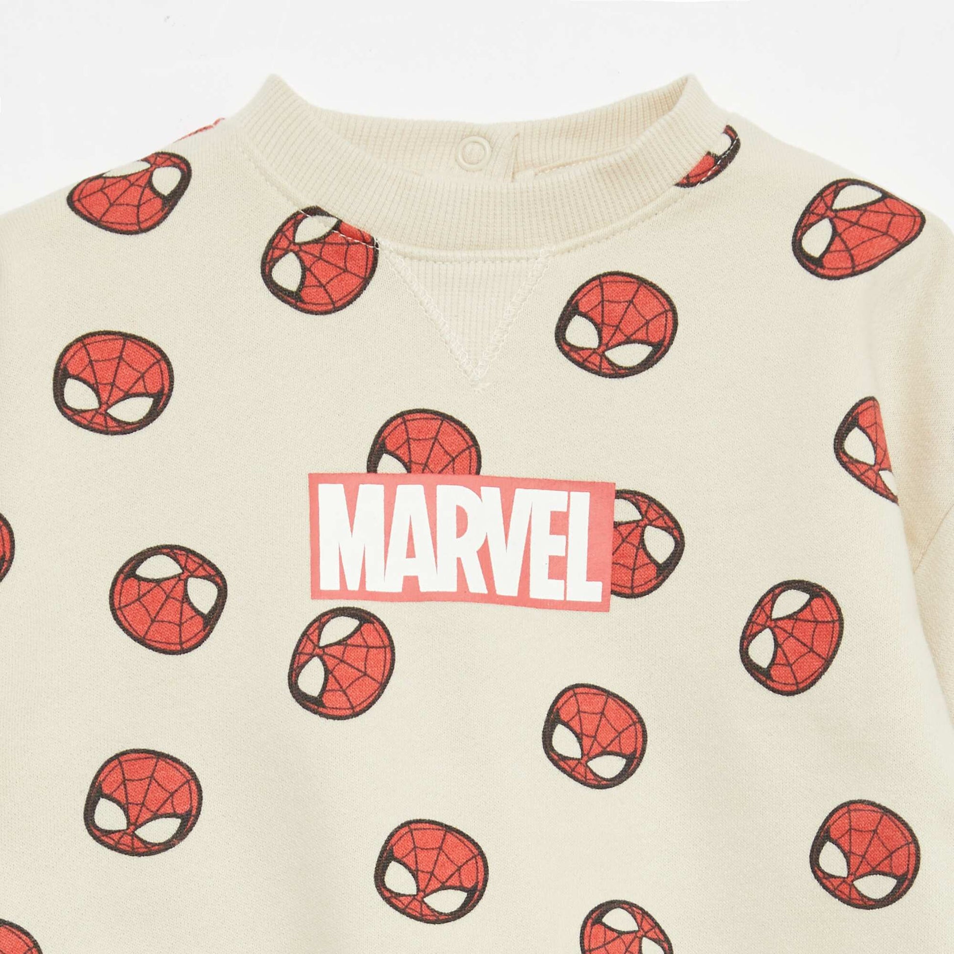 Sweat-shirt 'Marvel' 'Spiderman' en molleton non gratté BEIGE