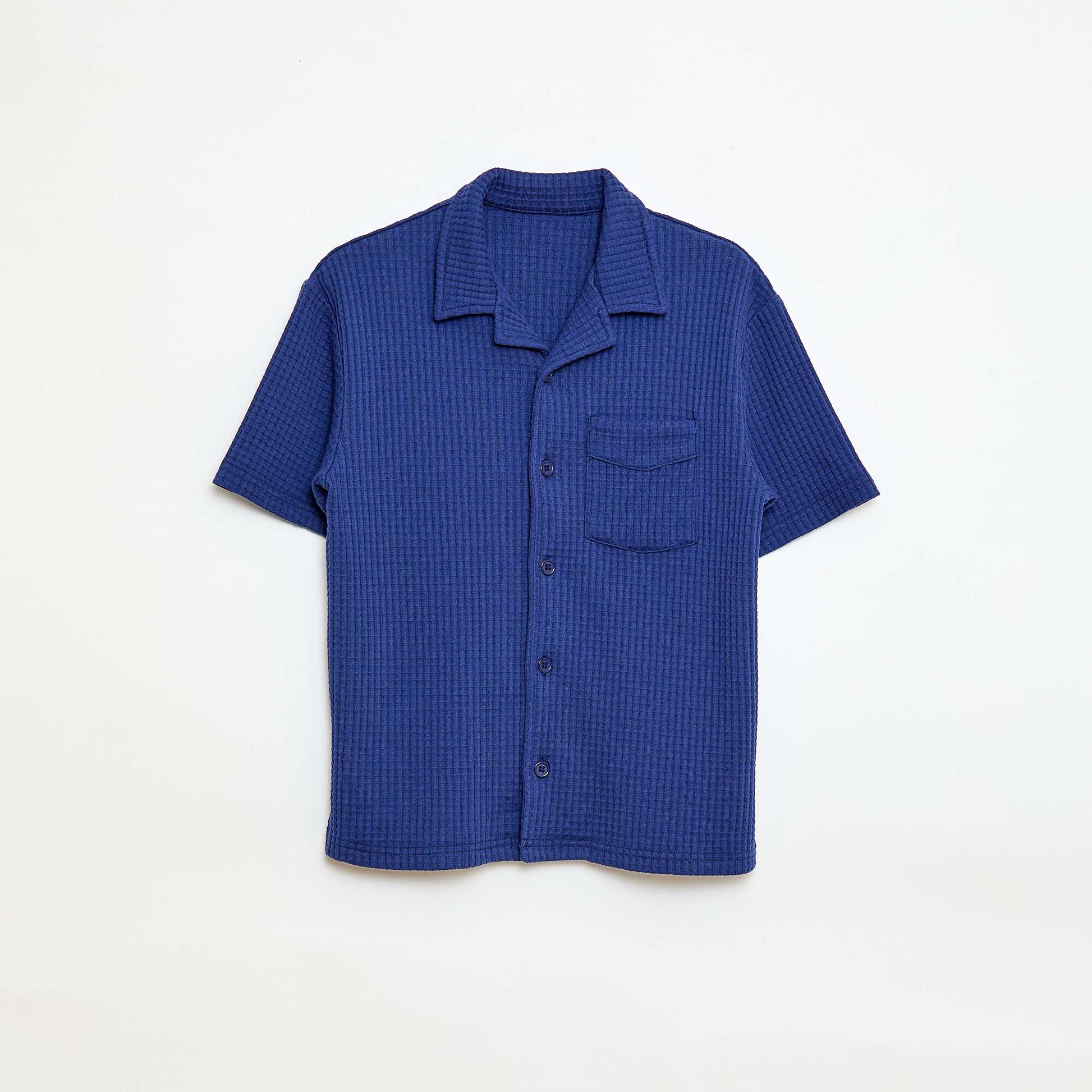 Chemise gaufrée unie BLEU