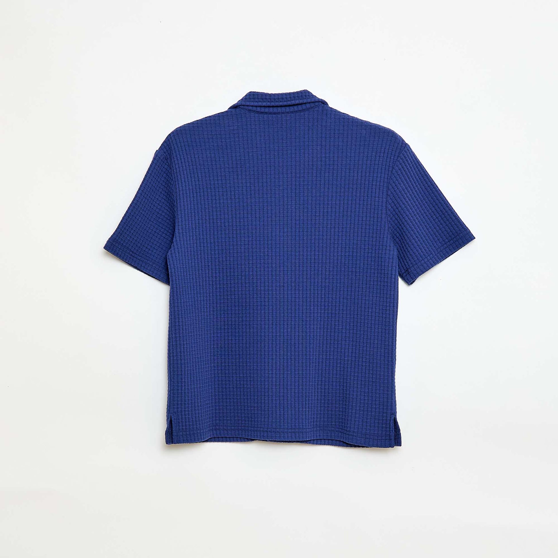 Chemise gaufrée unie BLEU