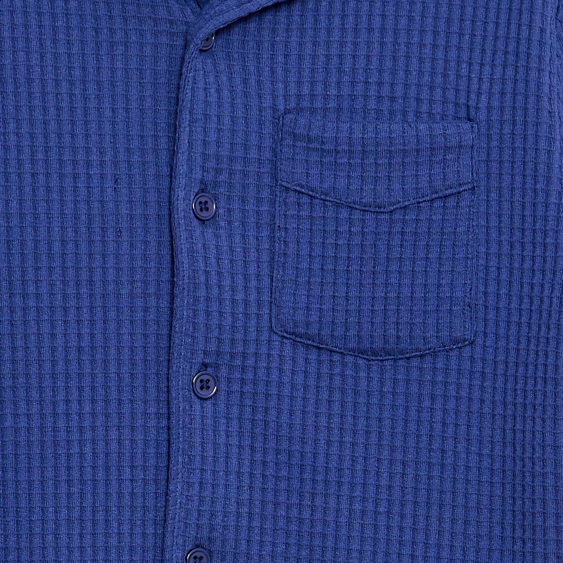 Chemise gaufrée unie BLEU