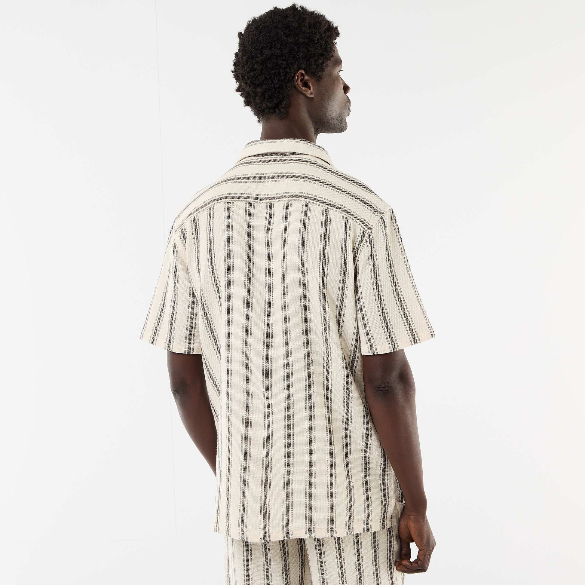 Chemise à manches courtes col crantée BLANC