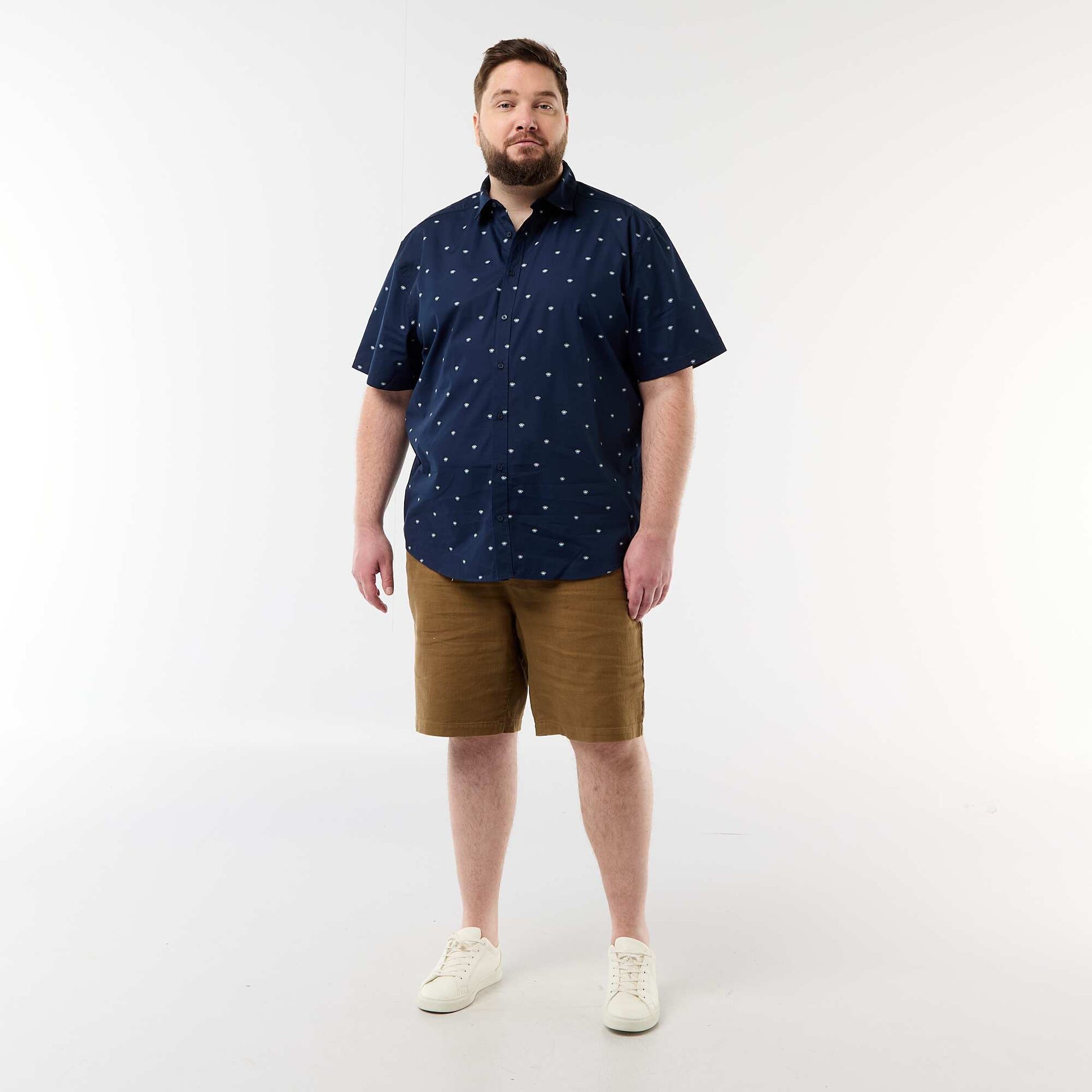Chemise manches courtes à motif BLEU