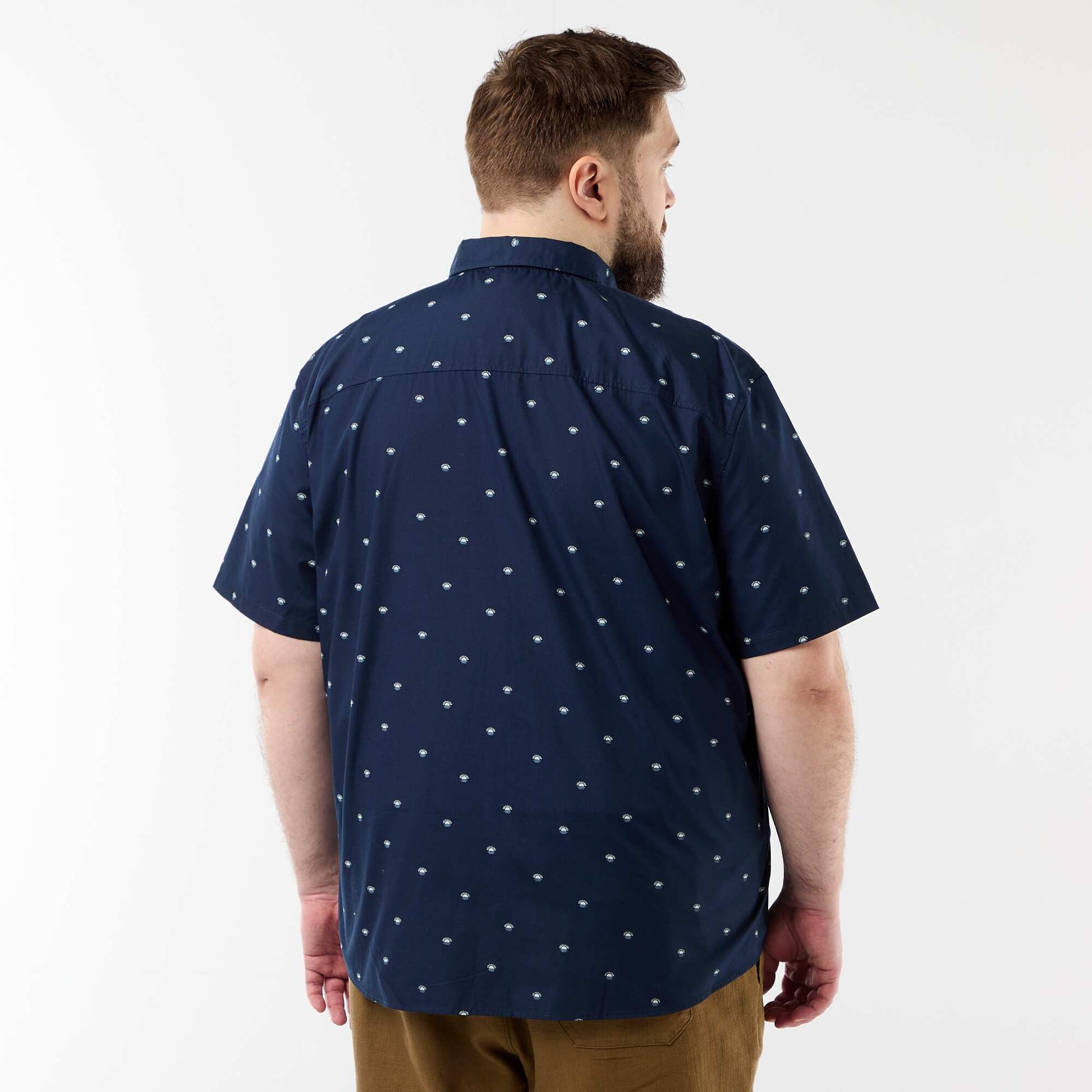 Chemise manches courtes à motif BLEU