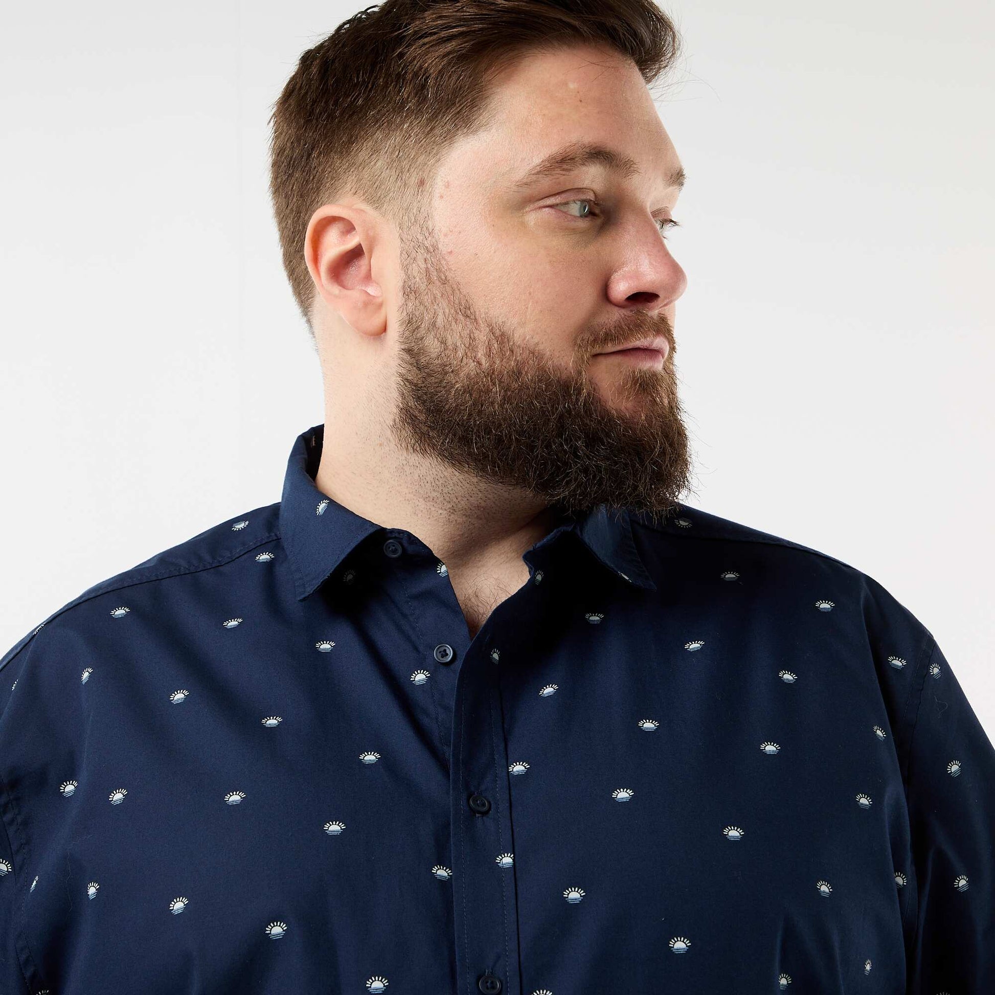 Chemise manches courtes à motif BLEU