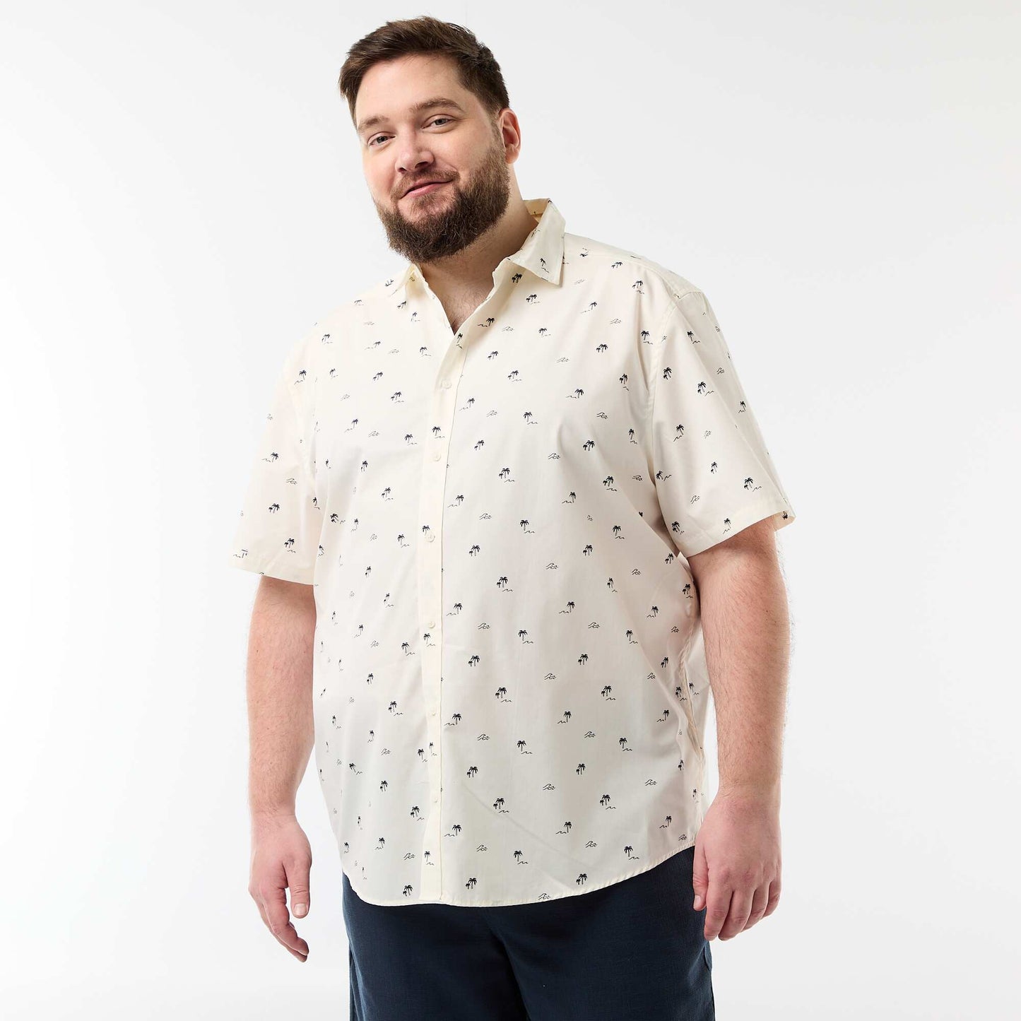 Chemise manches courtes à motif BLANC