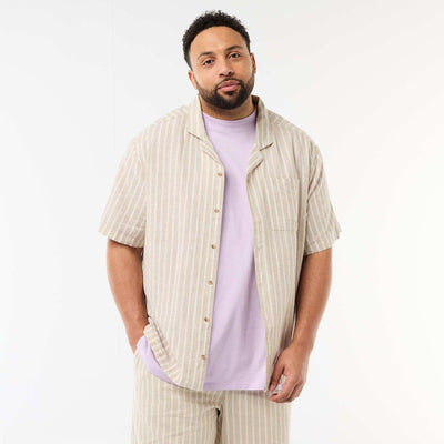 Chemise en lin mélangé BEIGE