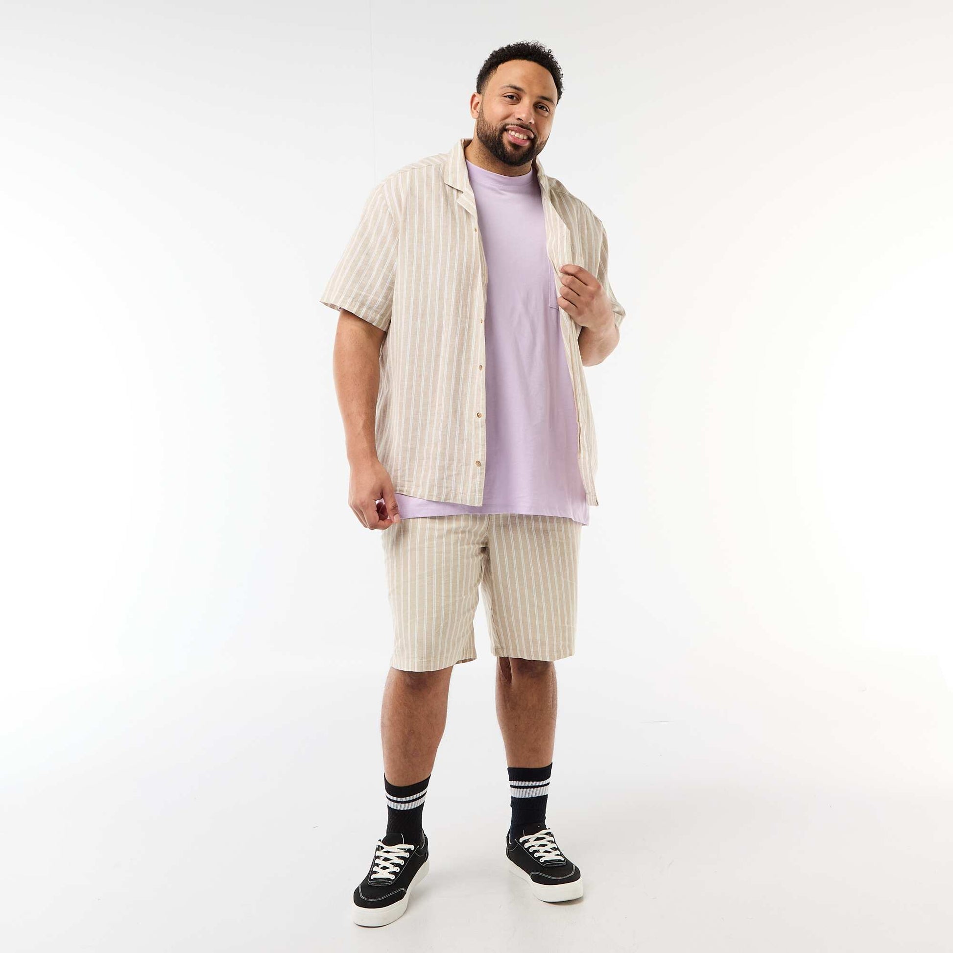 Chemise en lin mélangé BEIGE