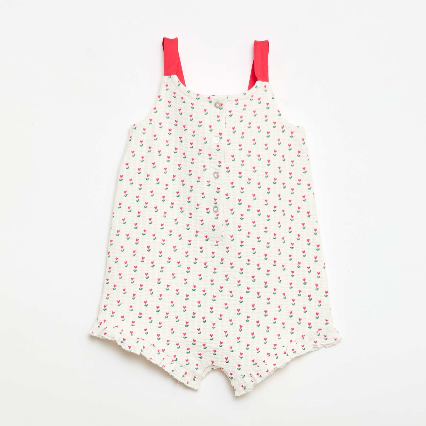 Combishort en matière gaufrée à motif BLANC