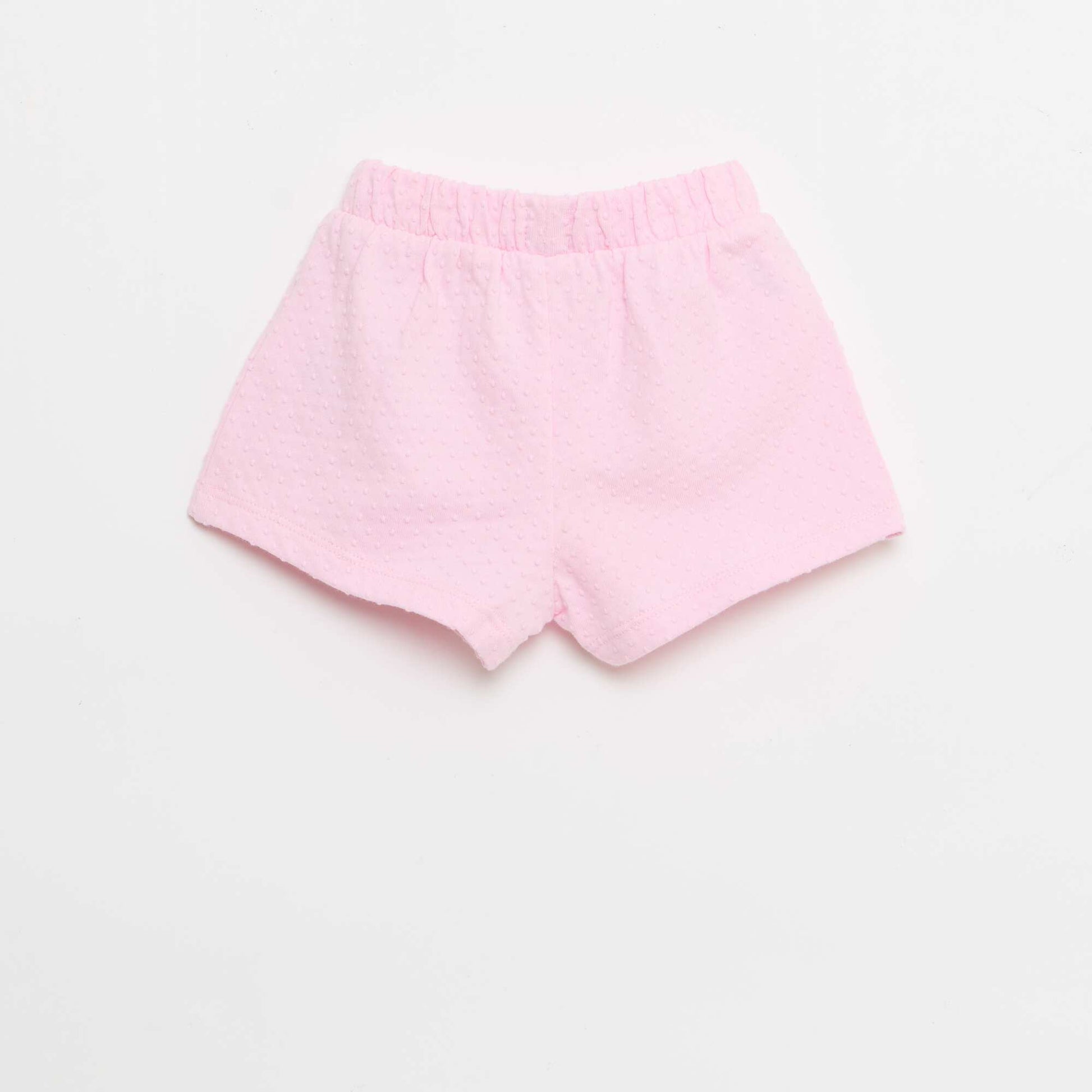 Short en maille jacquard uni avec nœud fantaisie ROSE
