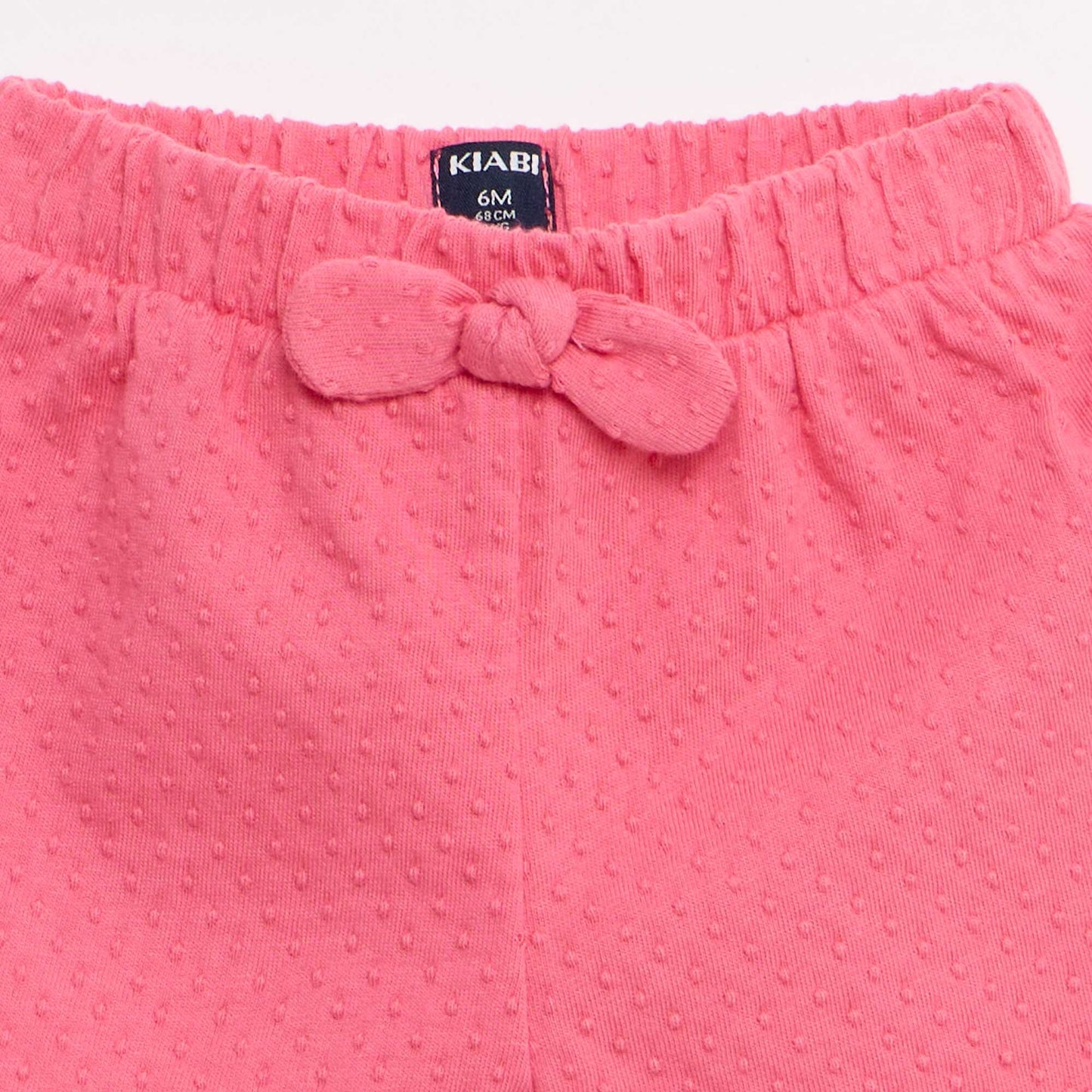Short en maille jacquard uni avec nœud fantaisie ROSE