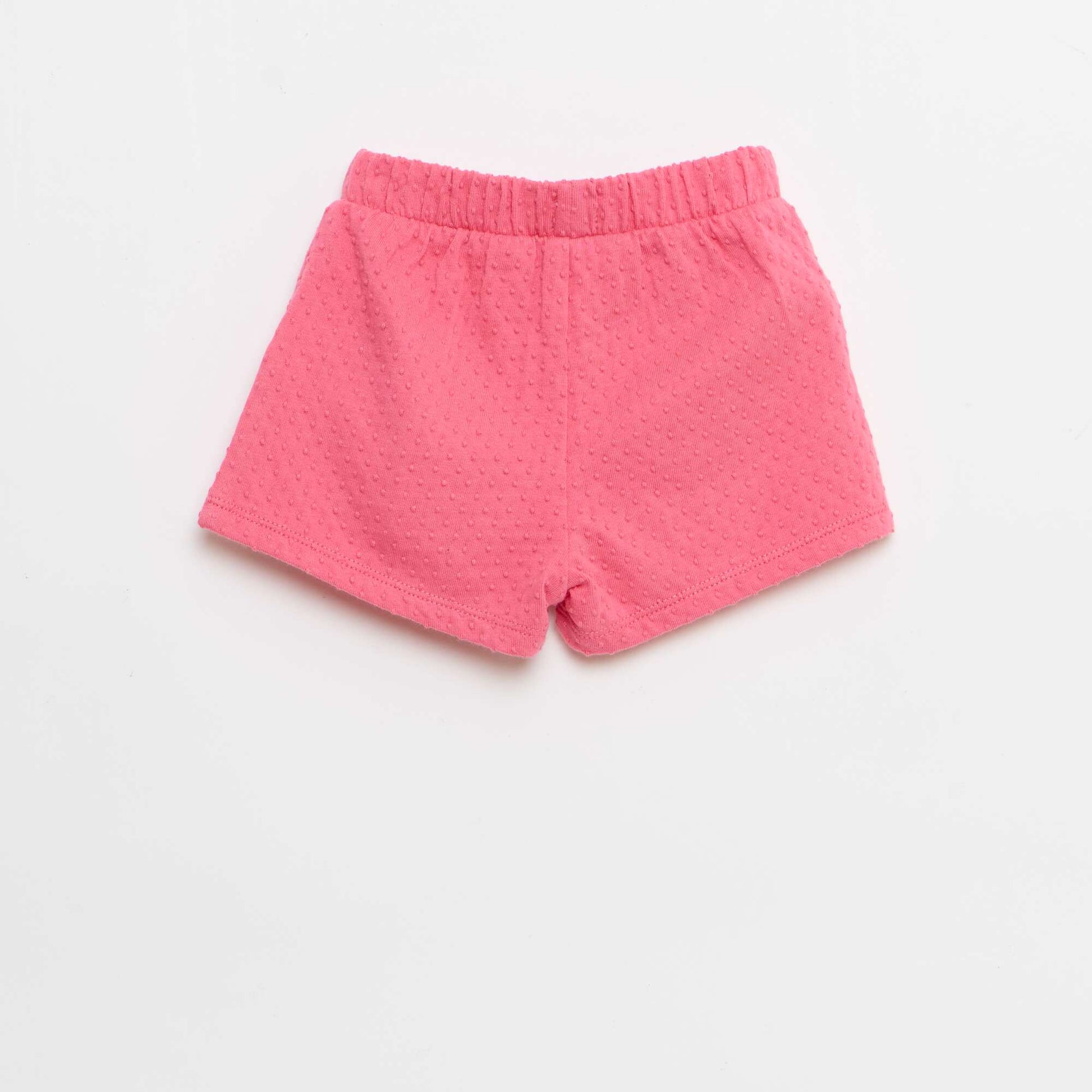 Short en maille jacquard uni avec nœud fantaisie ROSE