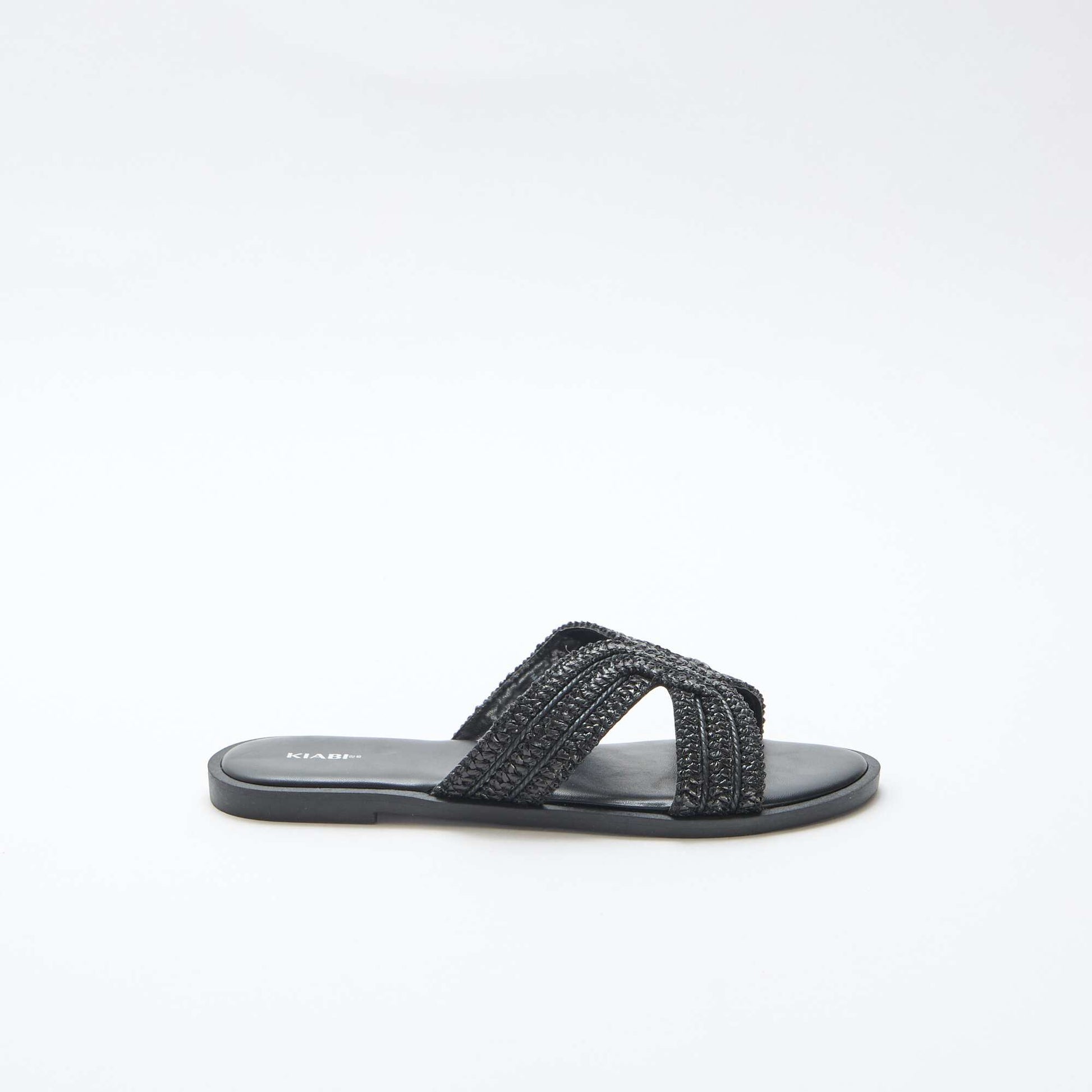 Paire de mules en brides de paille NOIR