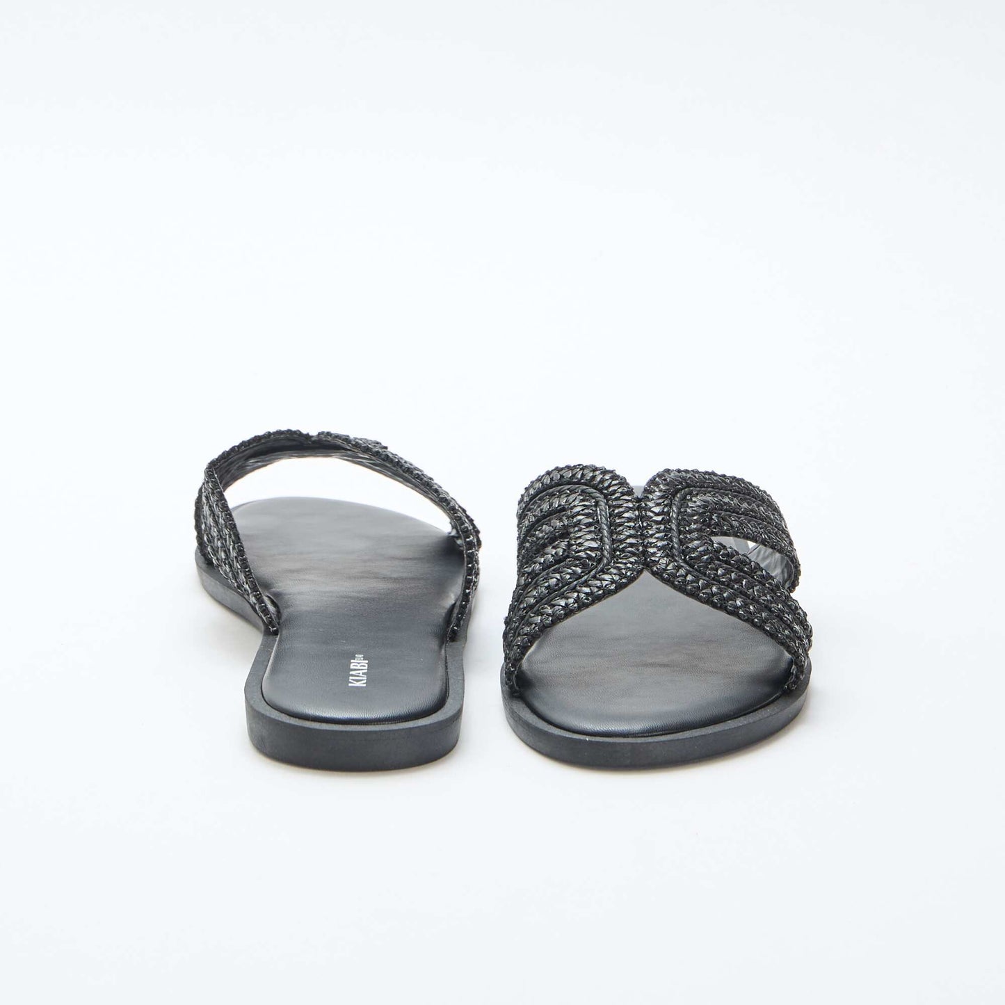 Paire de mules en brides de paille NOIR