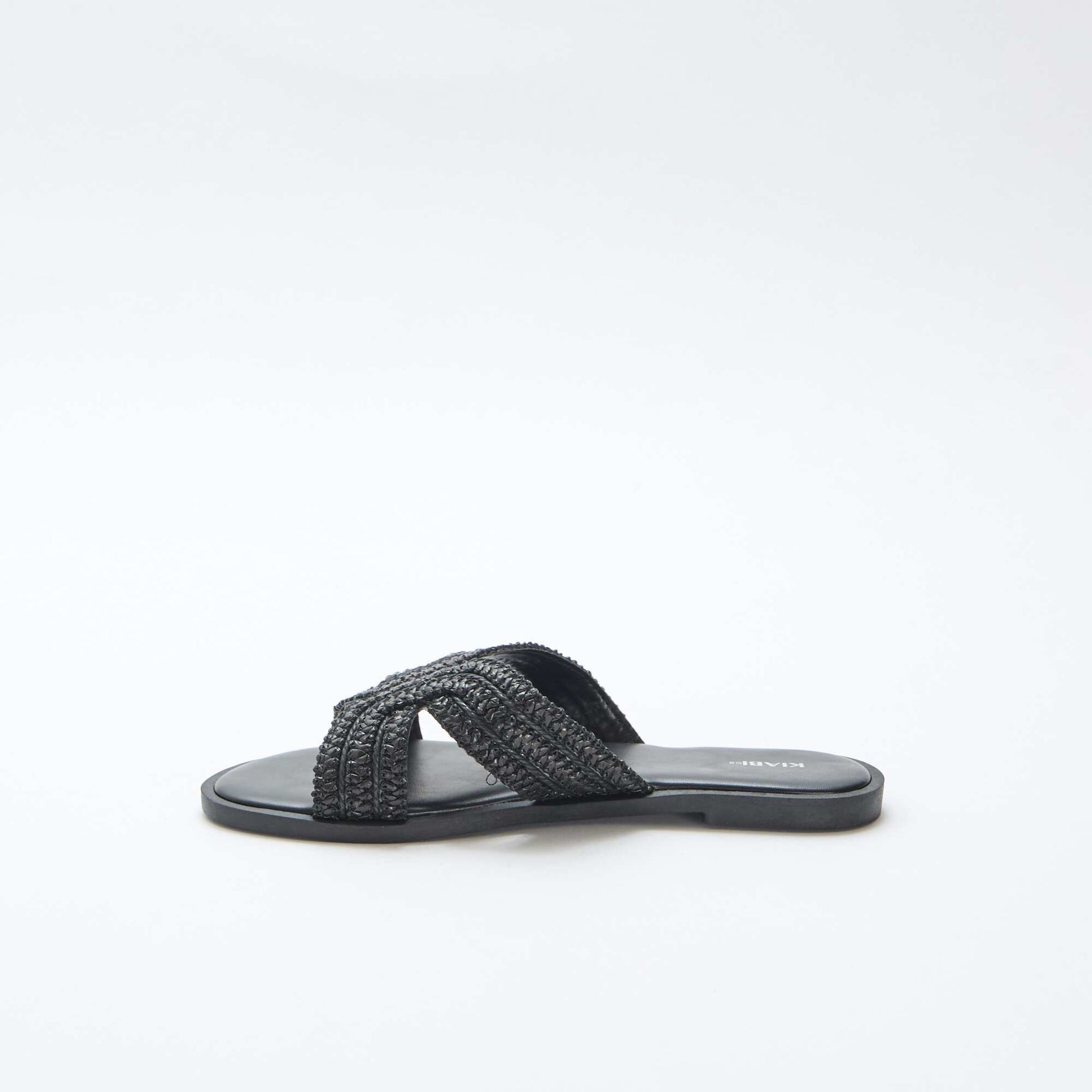 Paire de mules en brides de paille NOIR