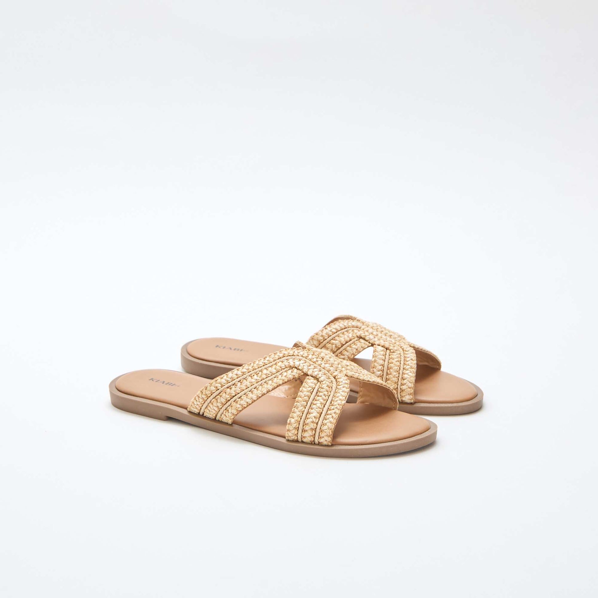 Paire de mules en brides de paille BEIGE