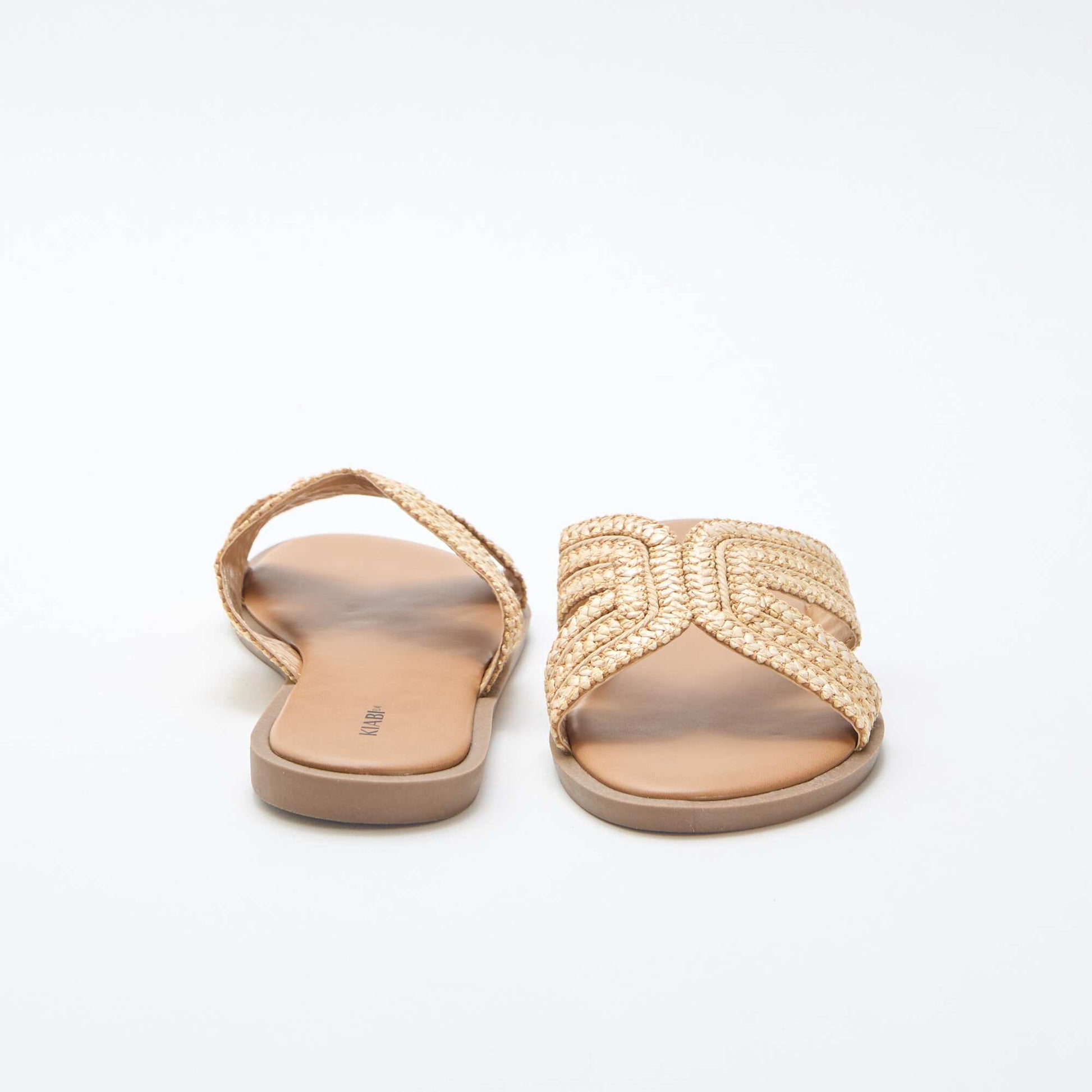 Paire de mules en brides de paille BEIGE
