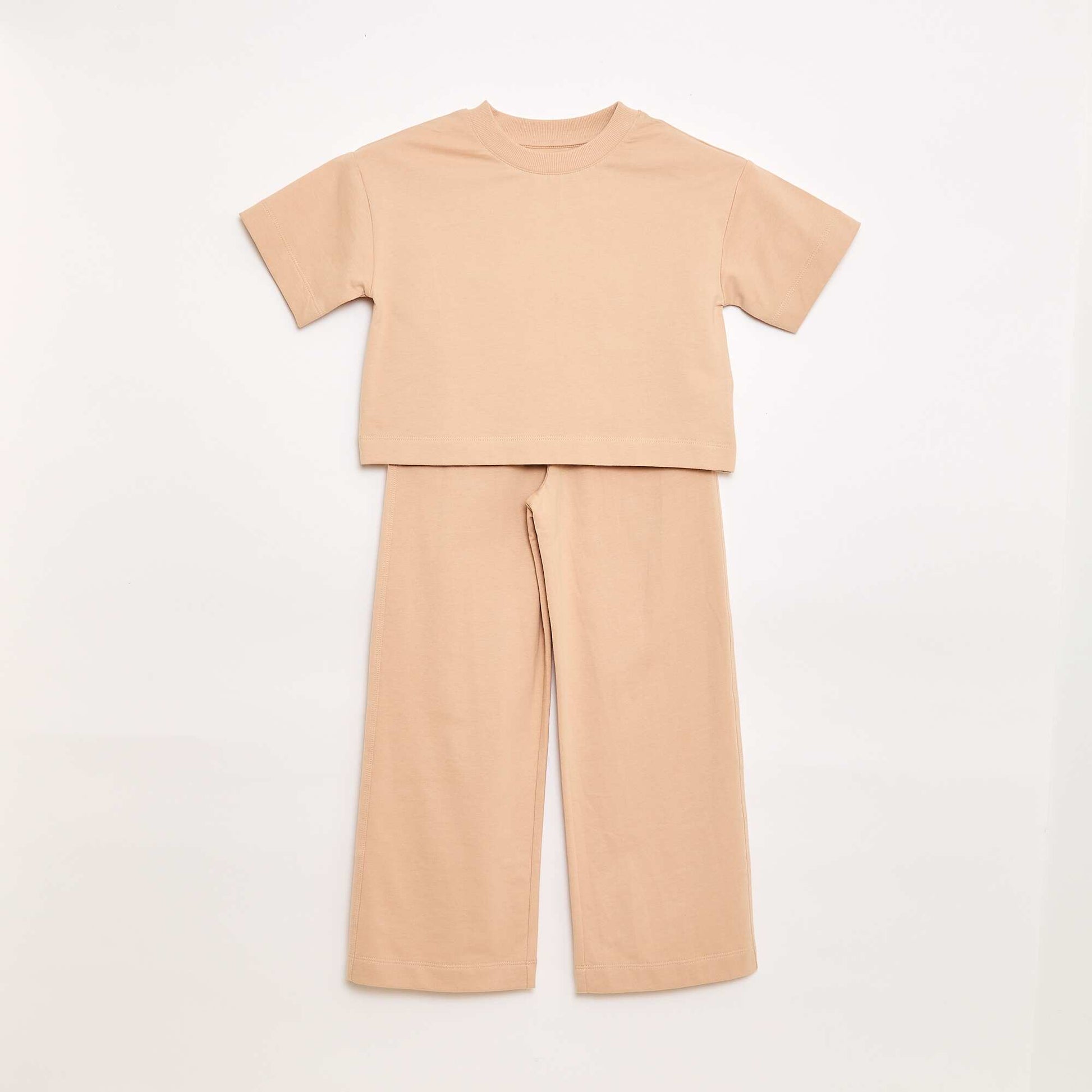 Ensemble en jersey t-shirt + pantalon BEIGE