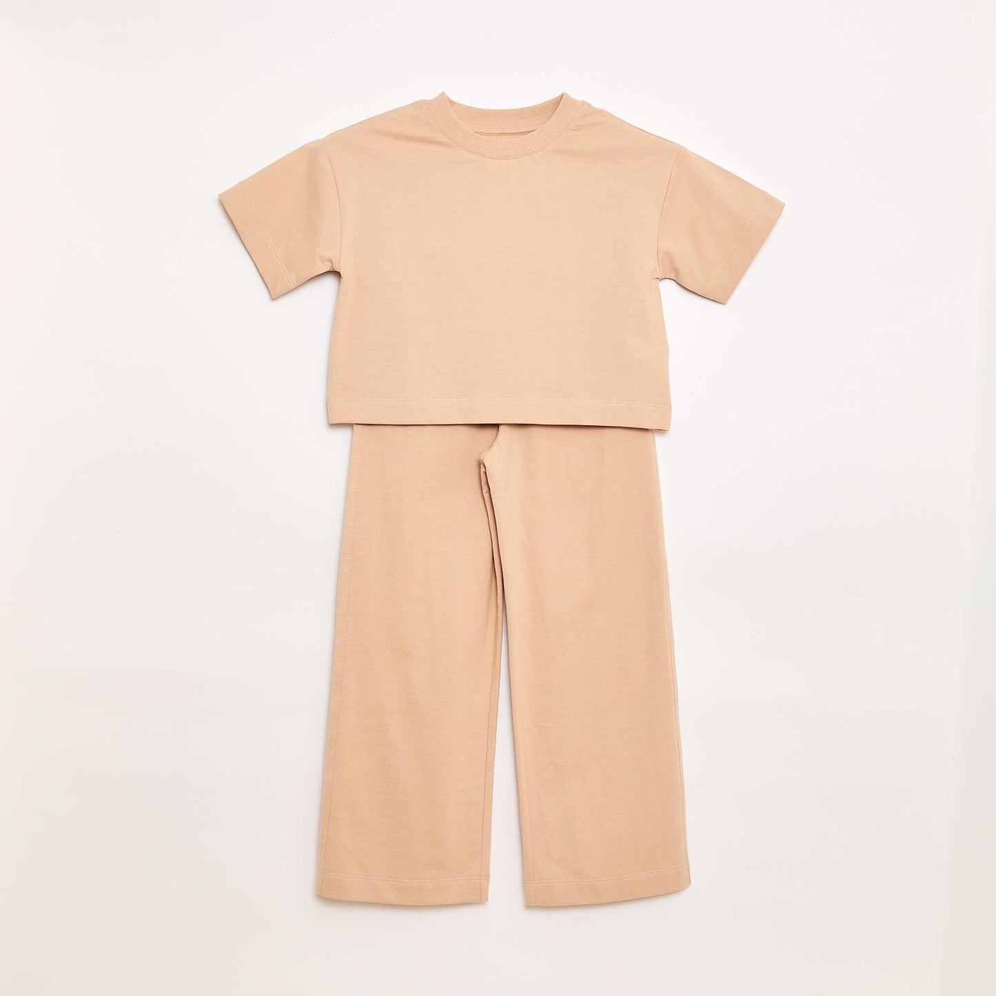 Ensemble en jersey t-shirt + pantalon BEIGE