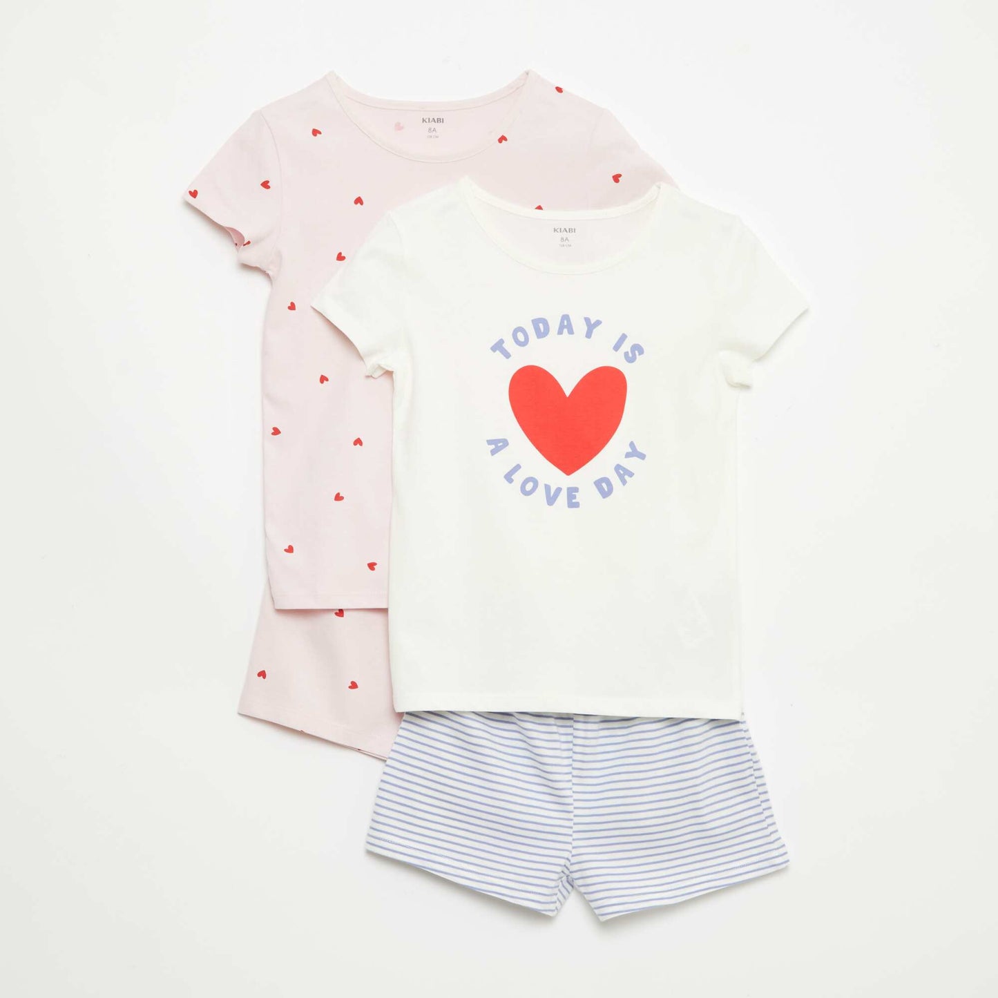Lot de 2 ensembles de pyjama court en jersey coton ROSE
