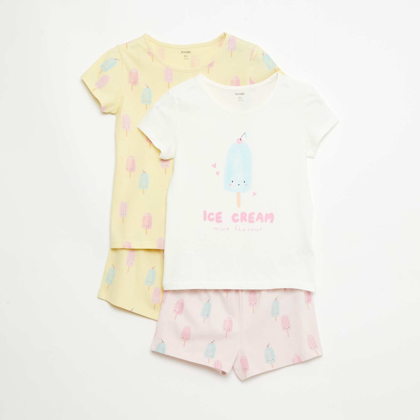 Lot de 2 ensembles de pyjama court en jersey coton JAUNE