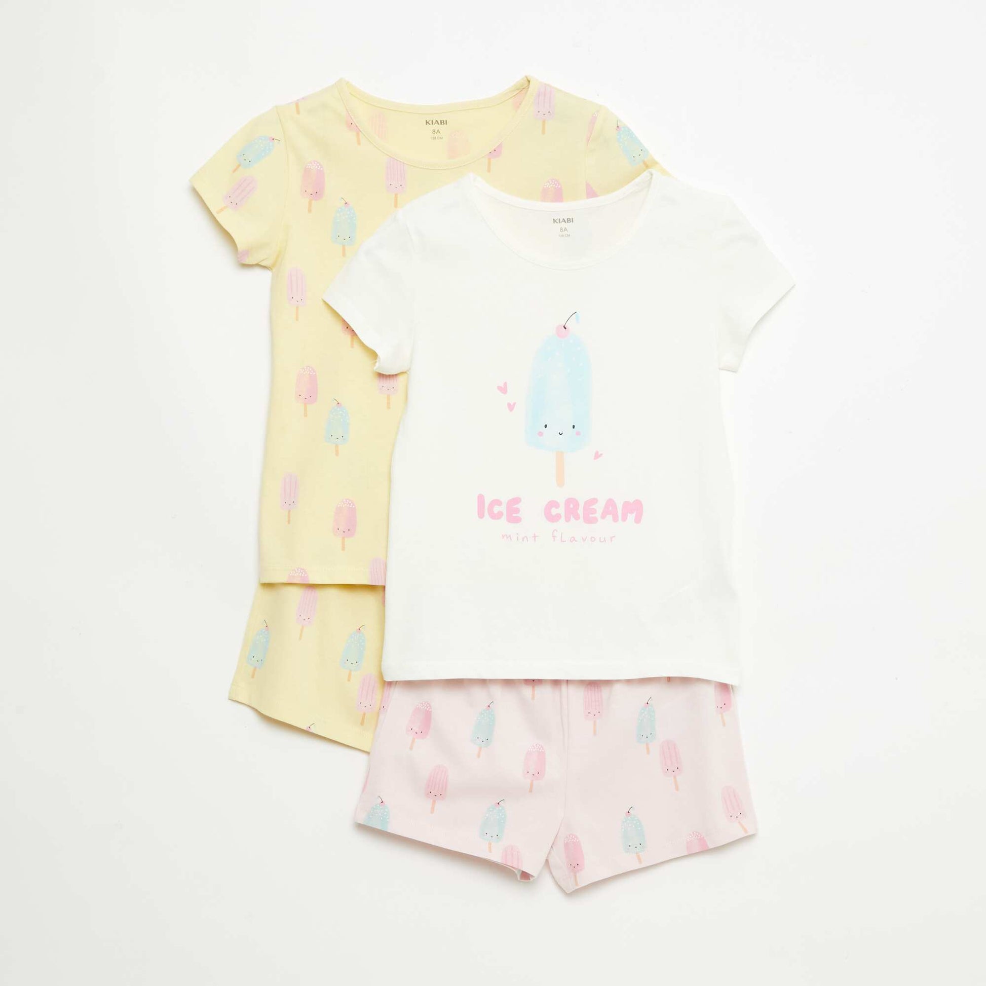 Lot de 2 ensembles de pyjama court en jersey coton JAUNE