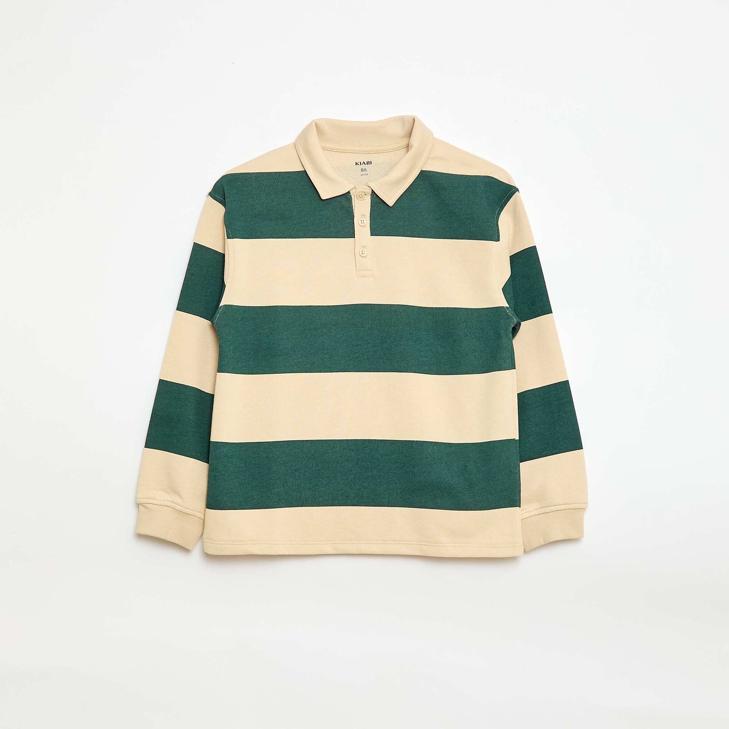Polo sweat à rayures VERT