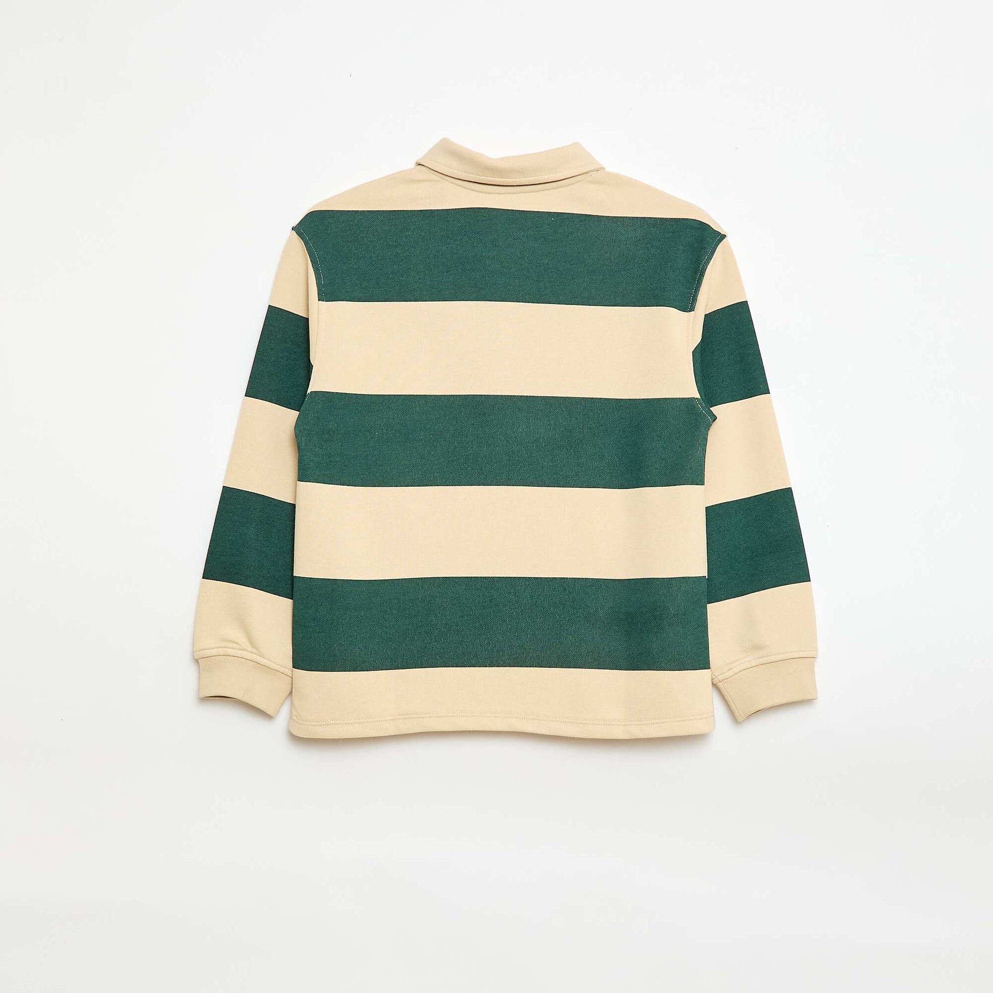 Polo sweat à rayures VERT