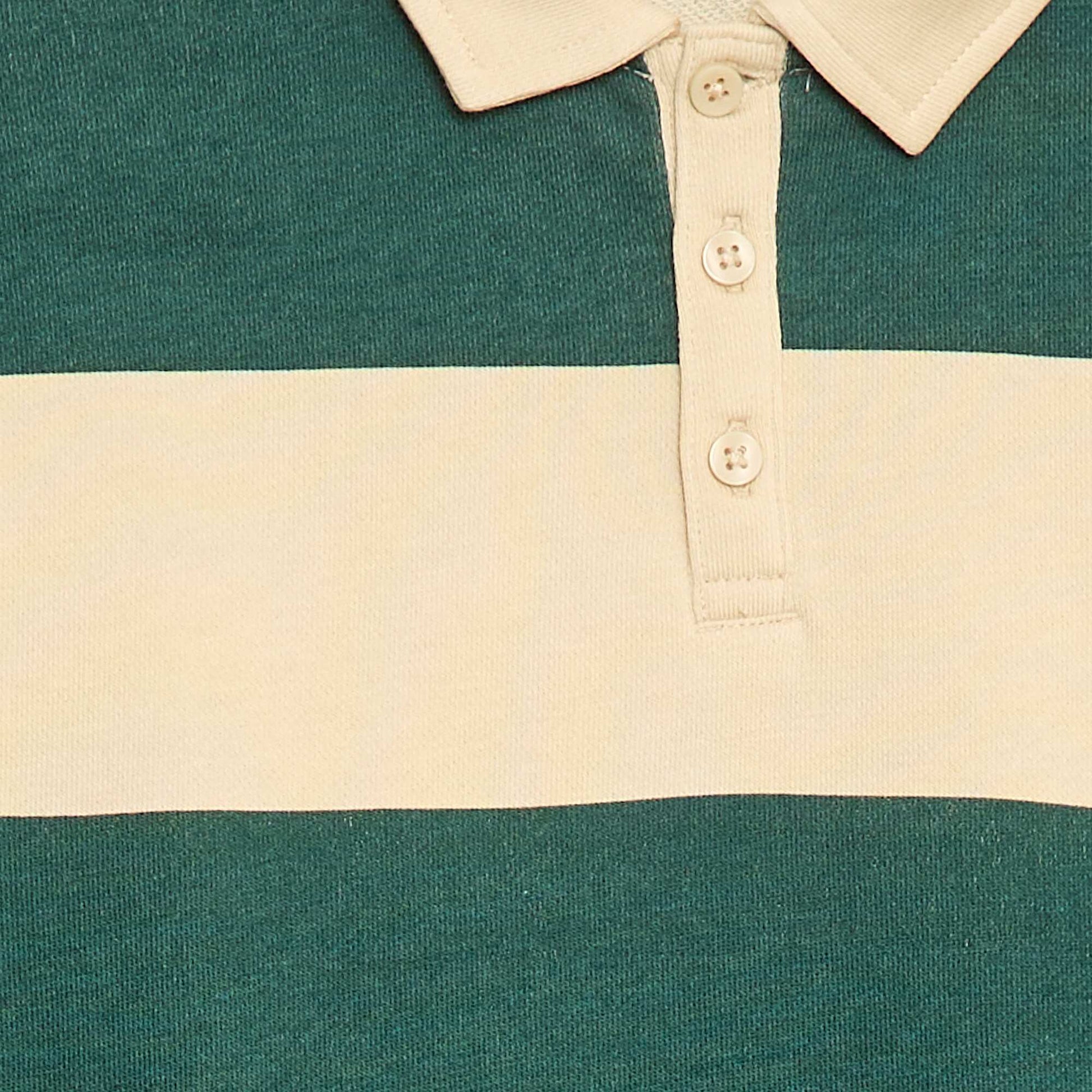 Polo sweat à rayures VERT