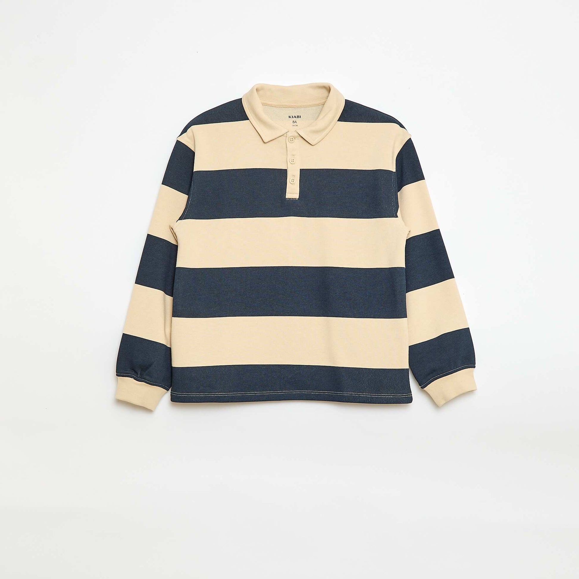 Polo sweat à rayures BLEU