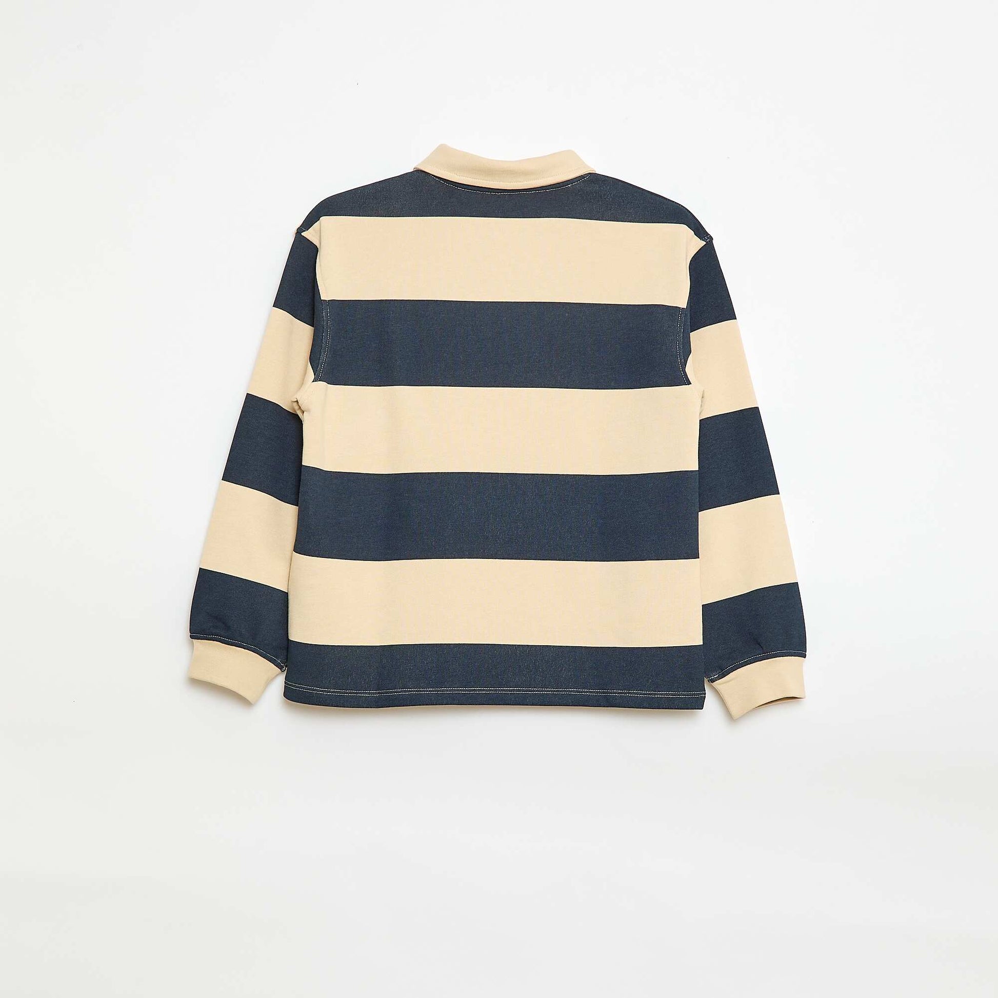 Polo sweat à rayures BLEU